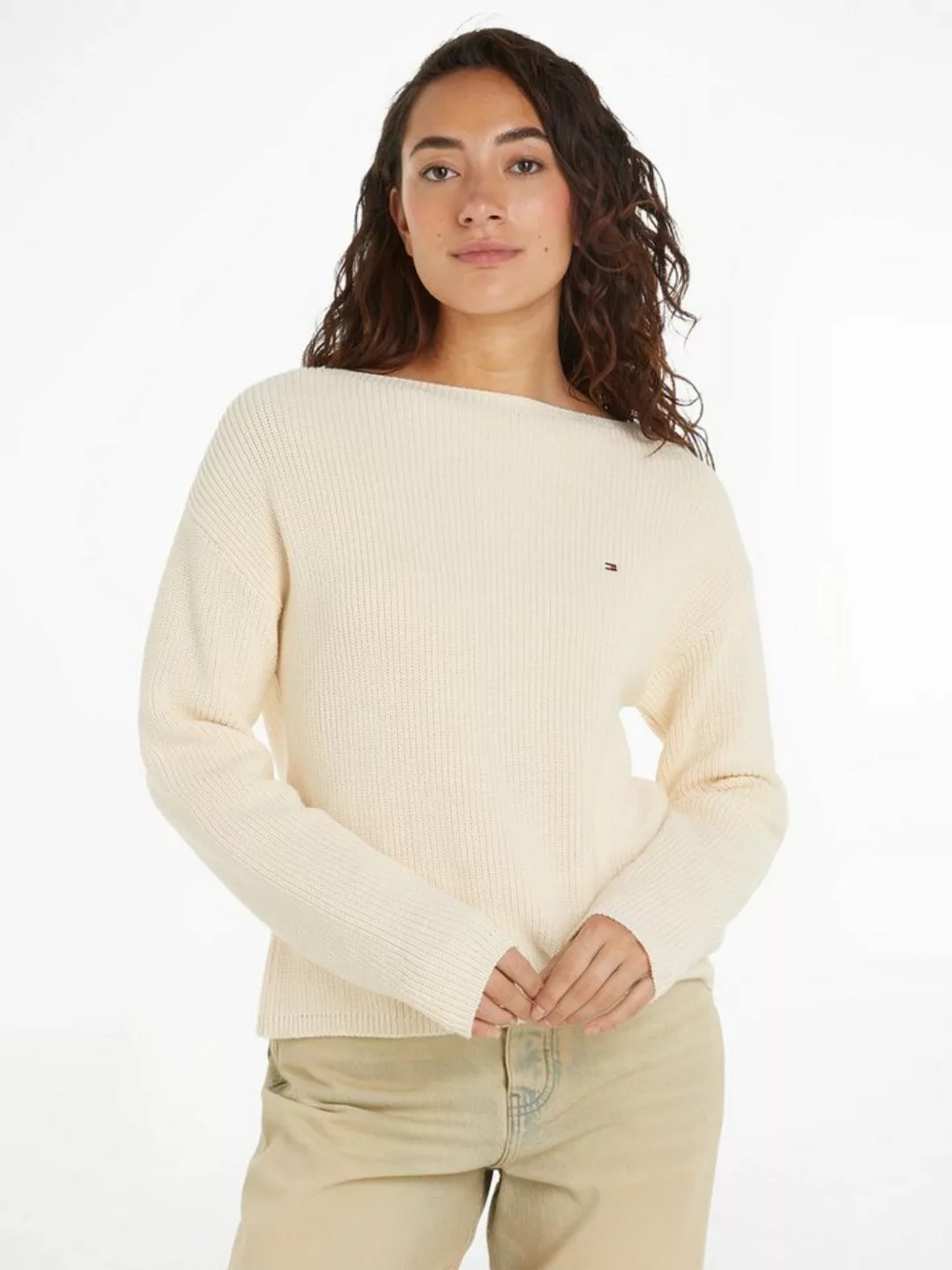 Tommy Hilfiger Strickpullover in Rippstrick-Optik günstig online kaufen