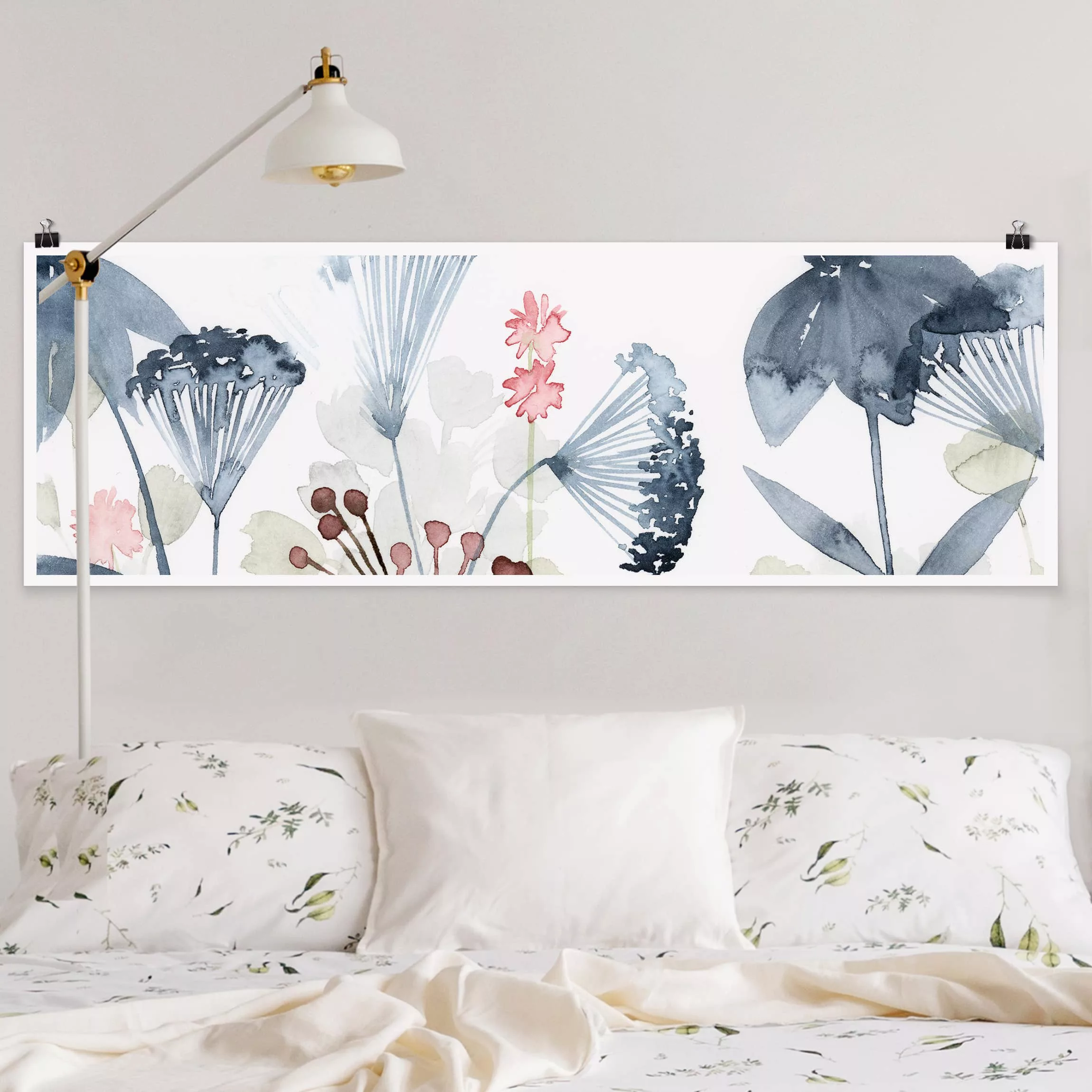 Panorama Poster Blumen Wildblumen Aquarell I günstig online kaufen