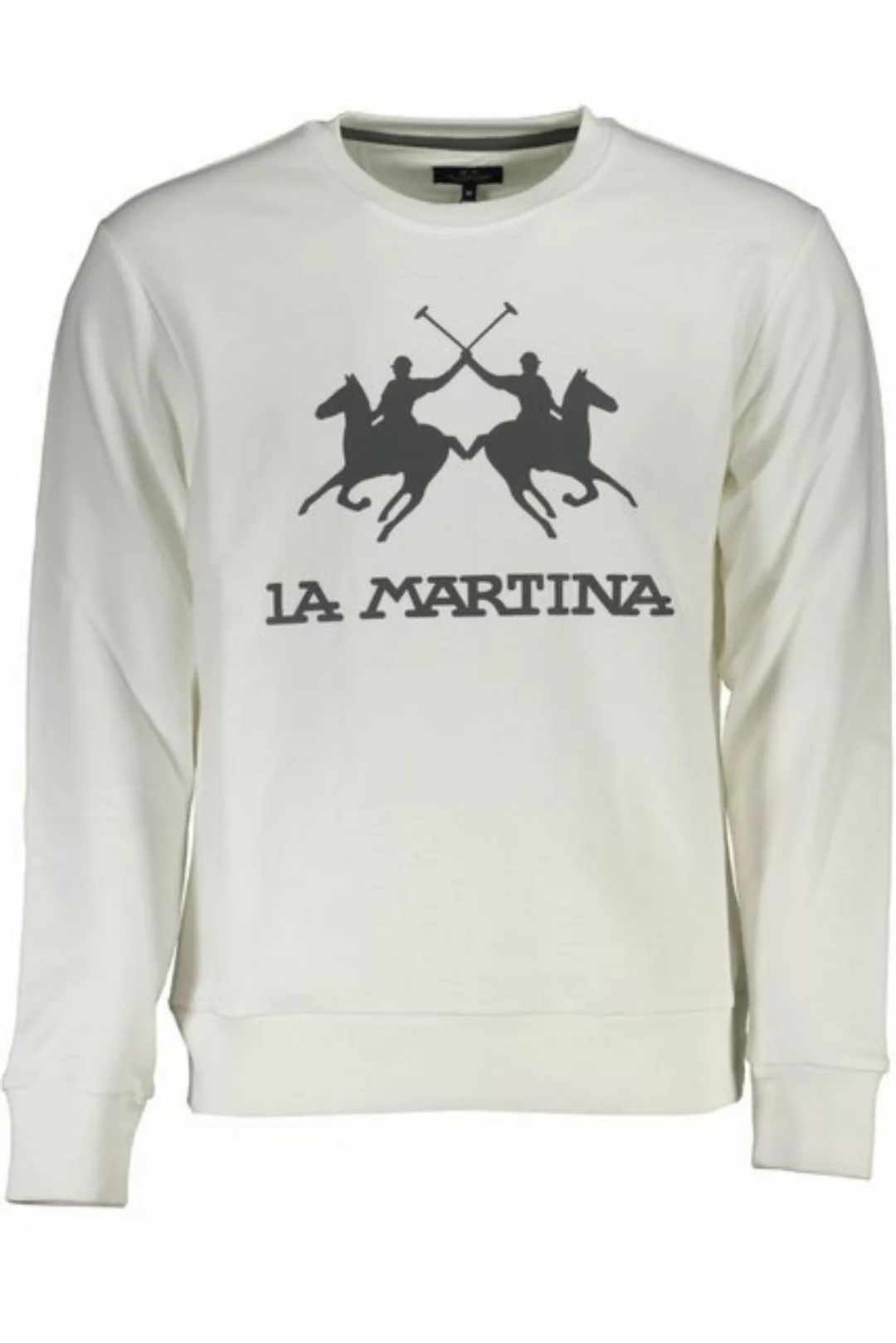 La Martina Sweatshirt Weißes Herren-Sweatshirt: Regular Fit, Rundhals günstig online kaufen