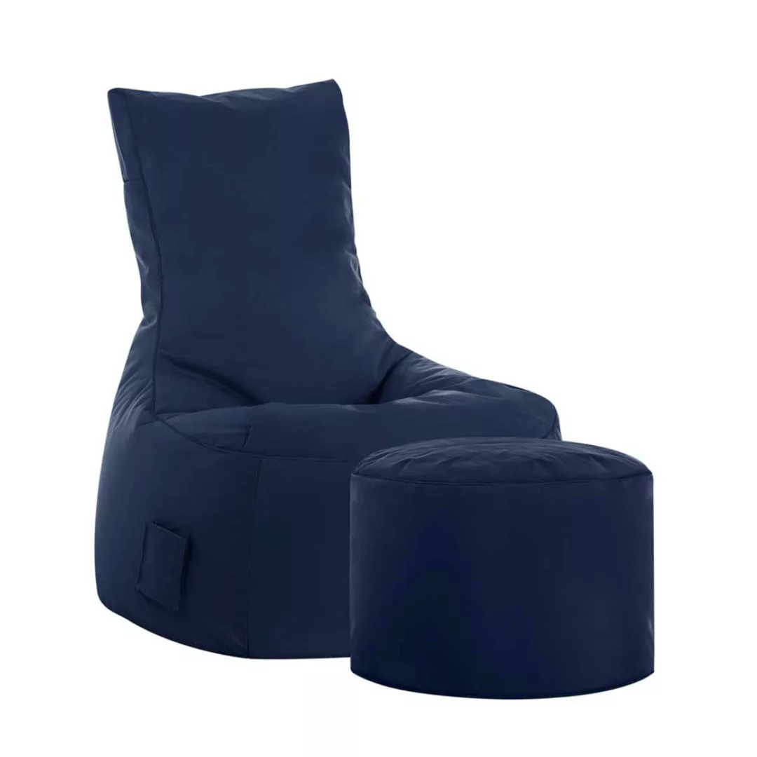 Sitzsack Sessel in Dunkelblau Hocker günstig online kaufen