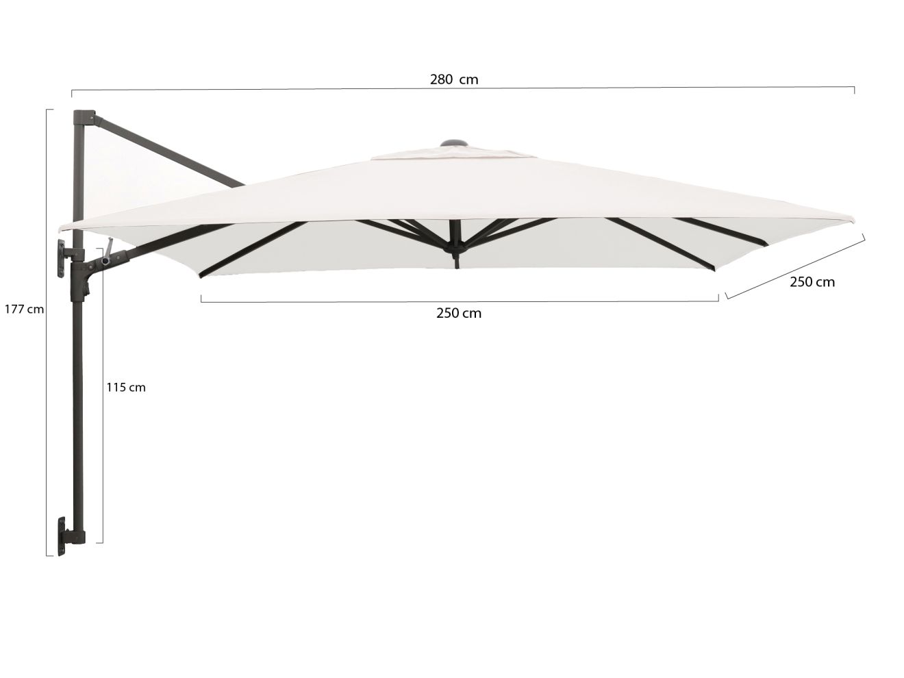 Shadowline Wandsonnenschirm 250x250 cm günstig online kaufen