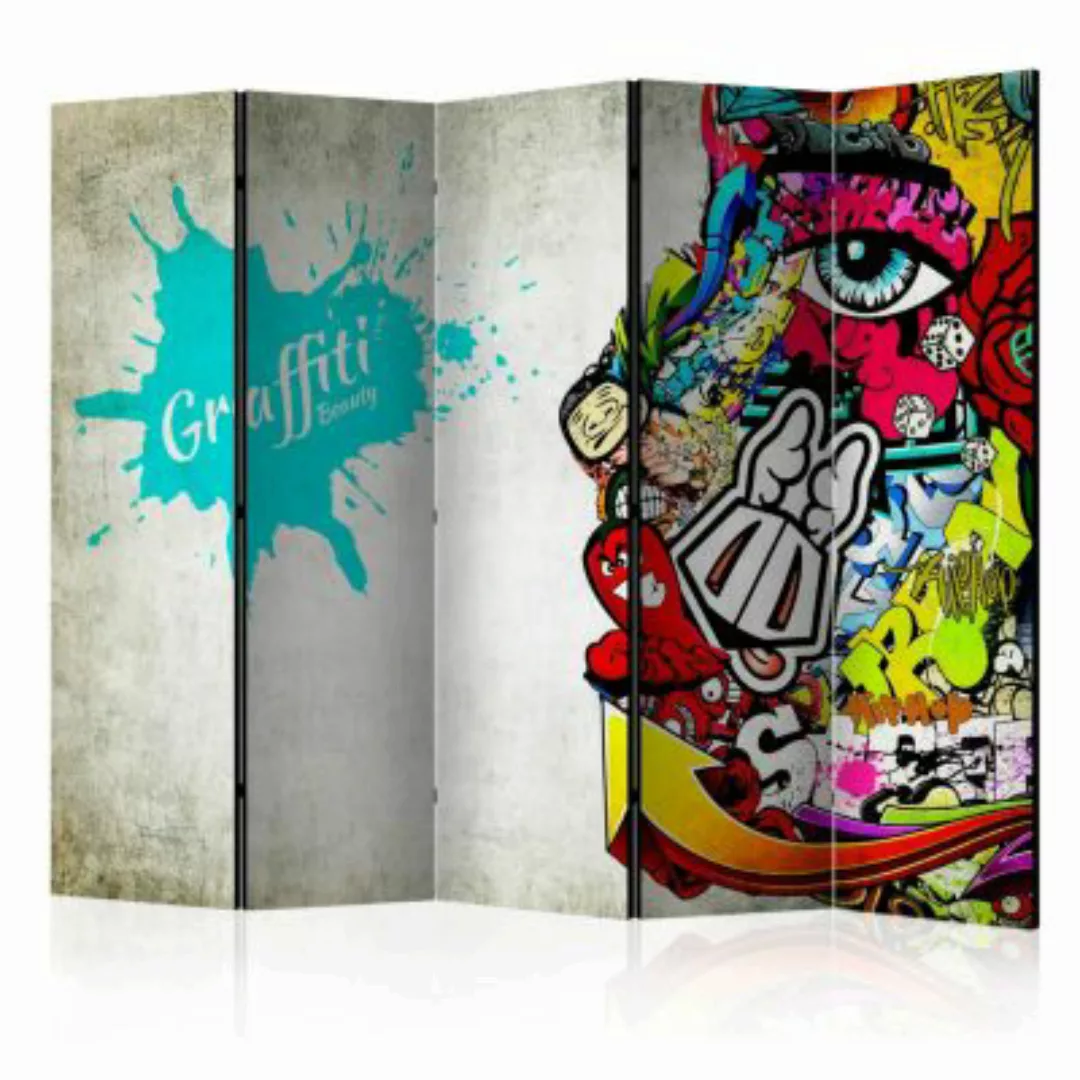 artgeist Paravent Graffiti beauty II [Room Dividers] mehrfarbig Gr. 225 x 1 günstig online kaufen
