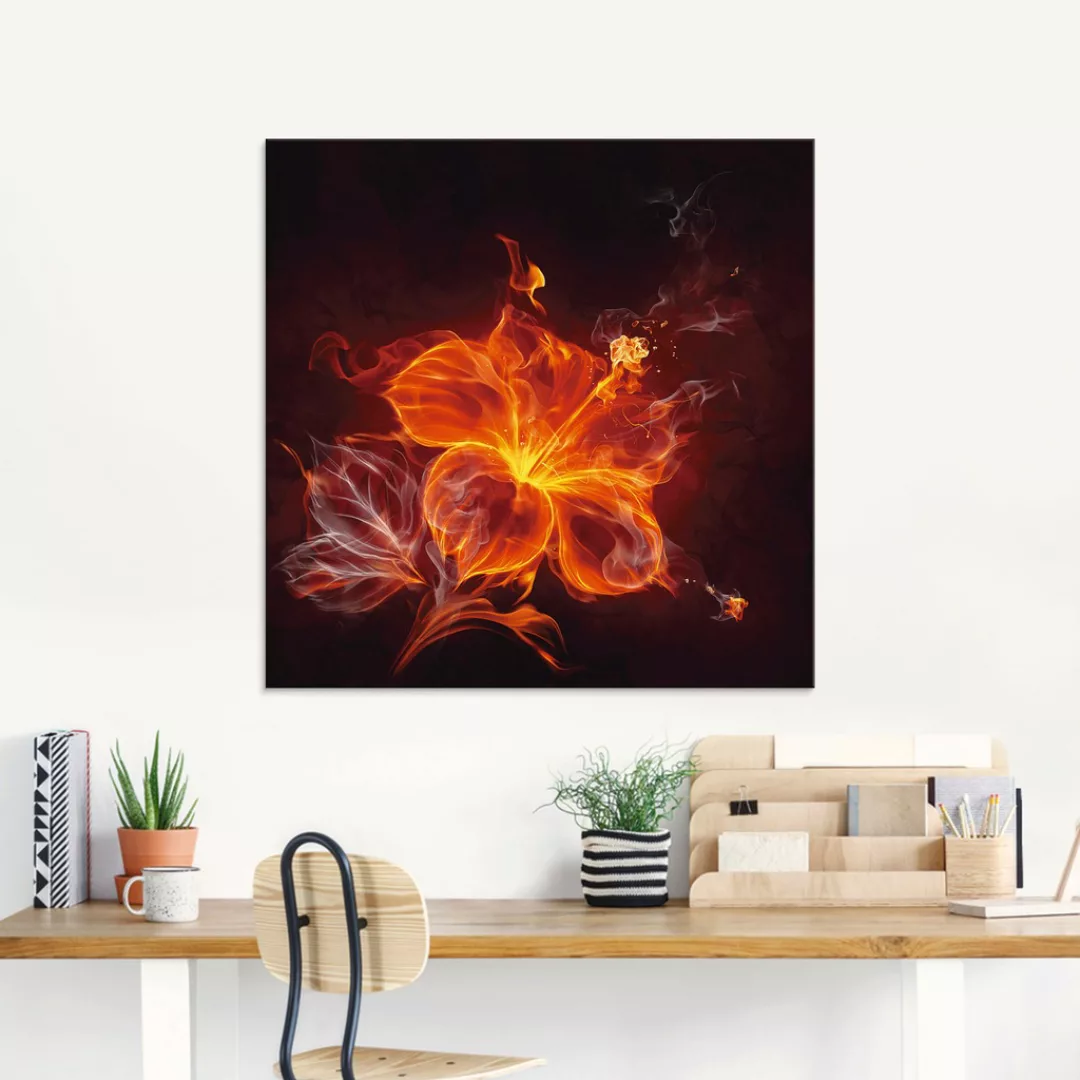 Artland Glasbild "Feuerblume", Blumen, (1 St.) günstig online kaufen