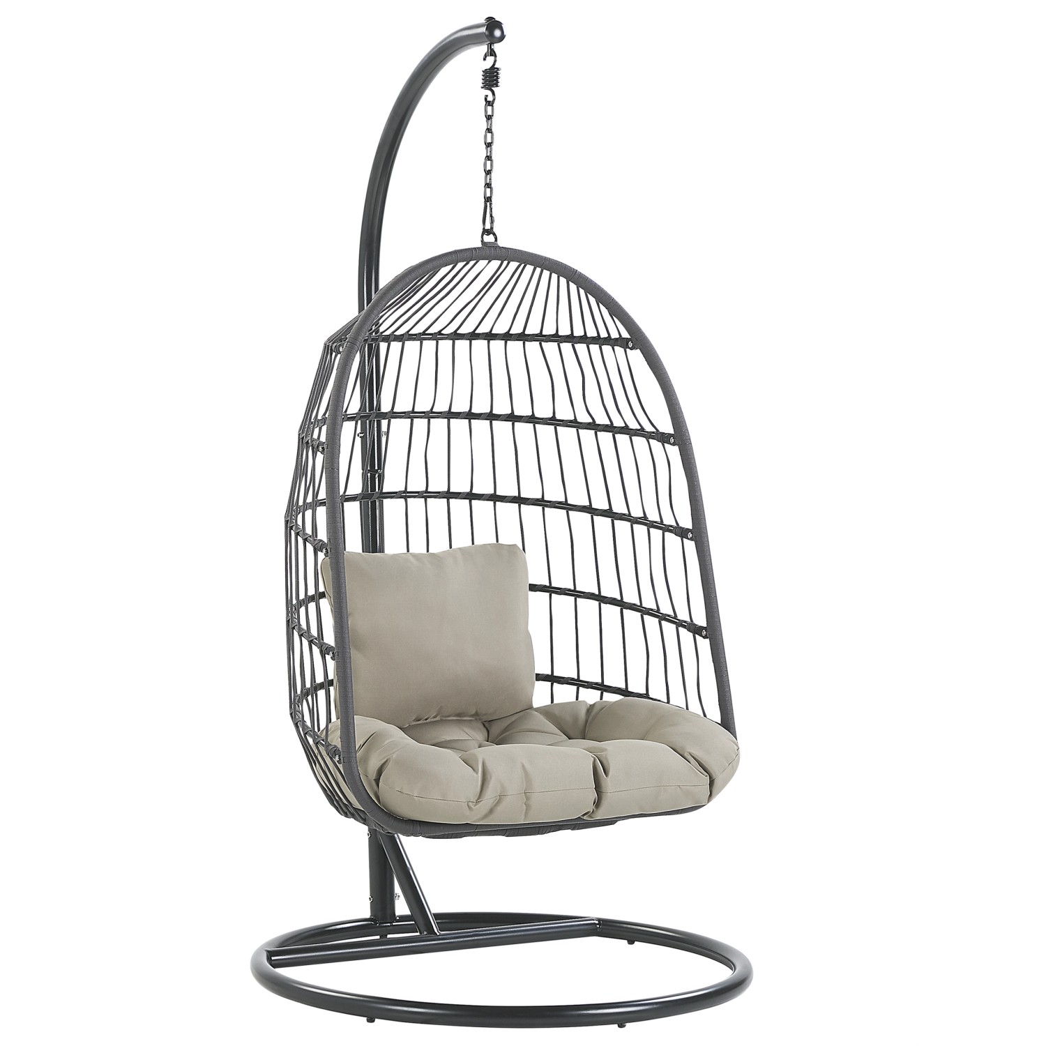 Beliani Hängesessel Schwarz Grau 102x102x199 günstig online kaufen