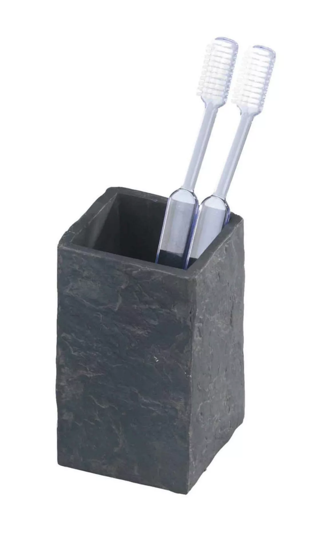 Zahnputzbecher  Slate Rock - grau - Polyresin (Kunstharz) - 6 cm - 10,5 cm günstig online kaufen