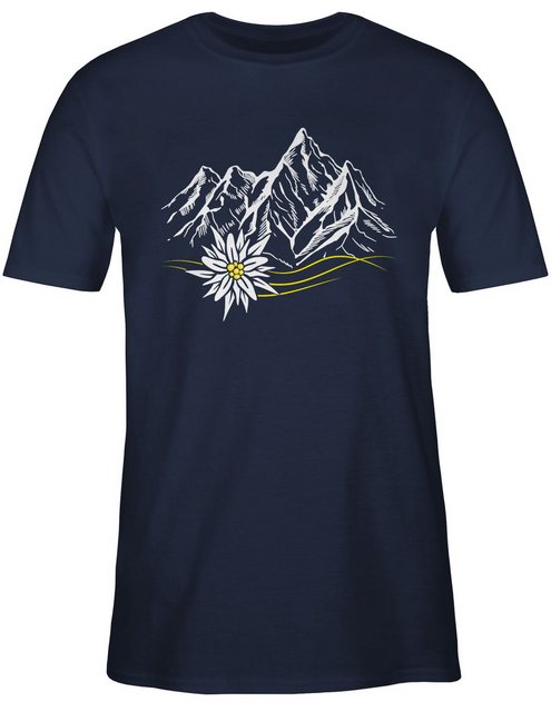 Shirtracer T-Shirt Edelweiß Berge Wandern Wanderlust Berg ruft Alpen Mode f günstig online kaufen