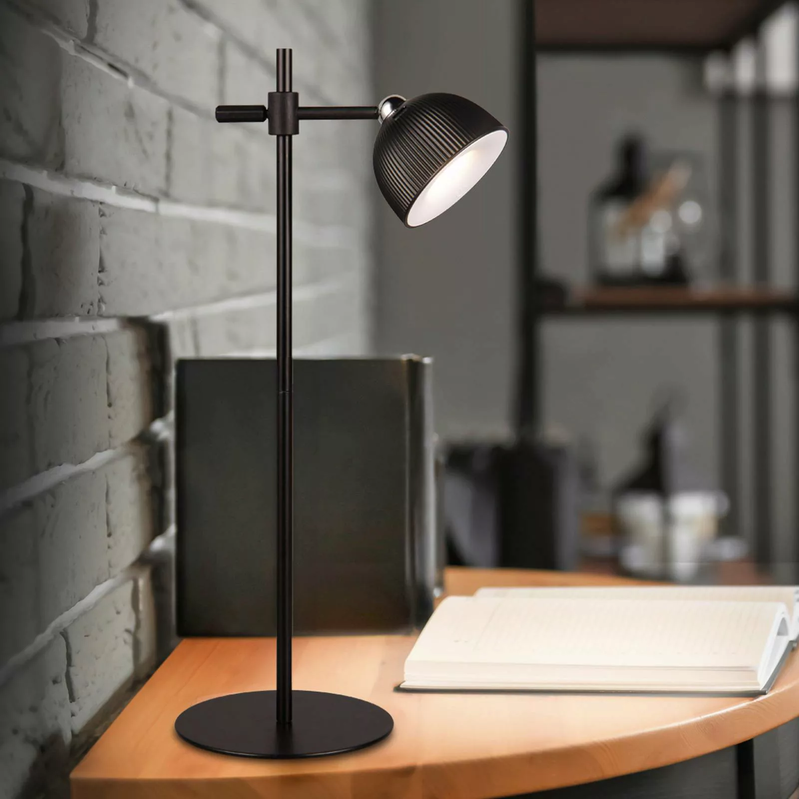 LED-Akku-Tischlampe Maxima, schwarz, Höhe 41 cm, Kunststoff günstig online kaufen