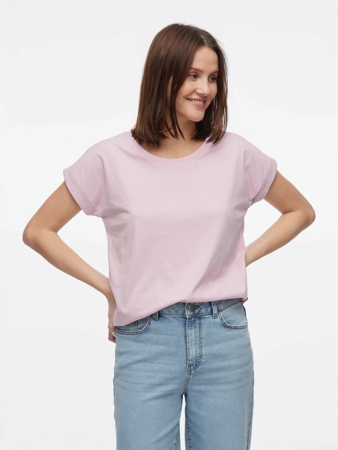 Vila Rundhalsshirt VIDREAMERS NEW PURE T-SHIRT/SU-NOOS Basic Damen-T-Shirt günstig online kaufen