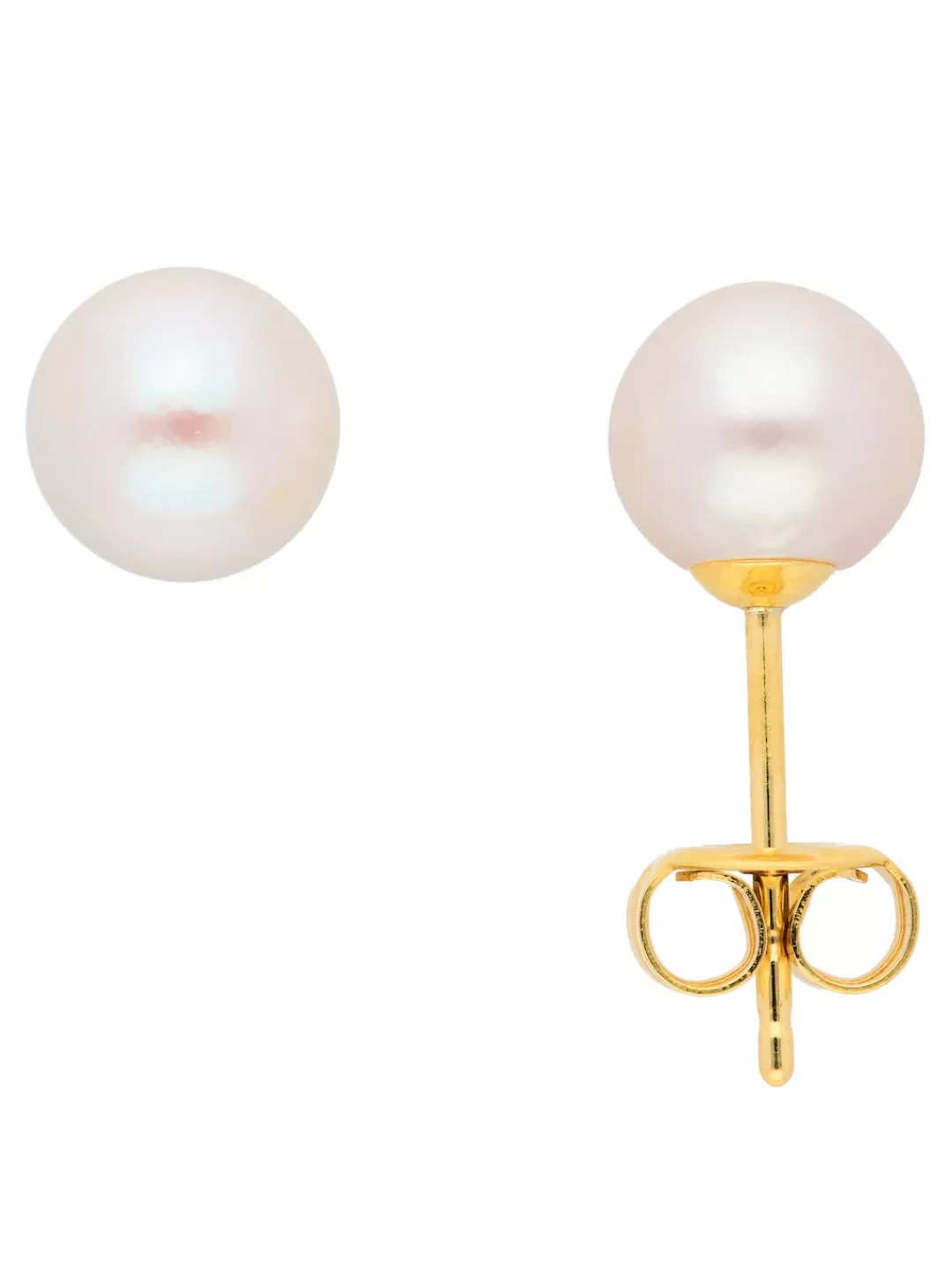 Adelia´s Paar Ohrhänger "585 Gold Ohrringe Ohrstecker Ø 6 mm", mit Süßwasse günstig online kaufen