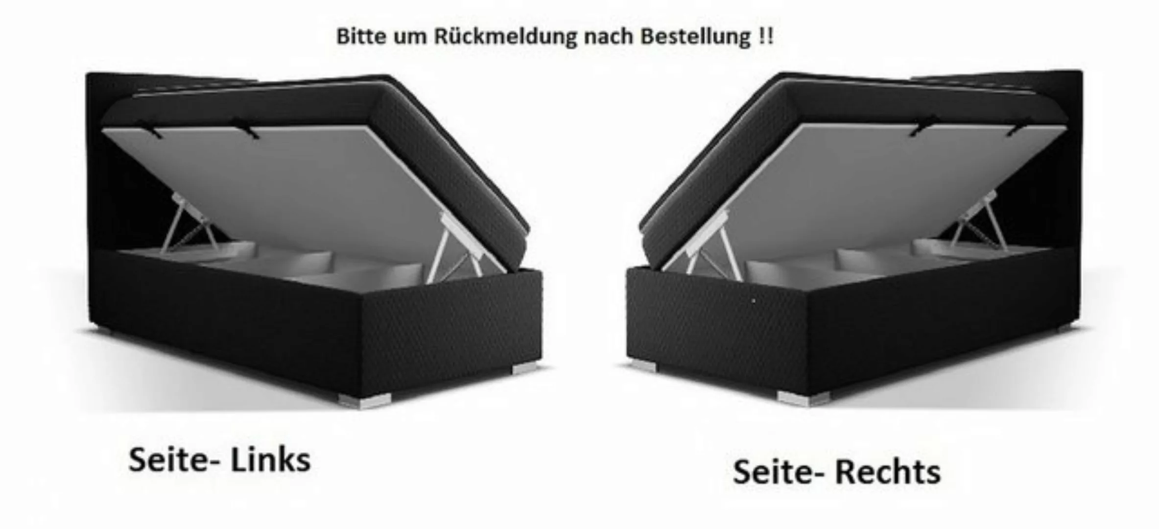 Fun Möbel Boxspringbett Boxspringbett MAURO Kunstleder Anthrazit 90 / 100 x günstig online kaufen