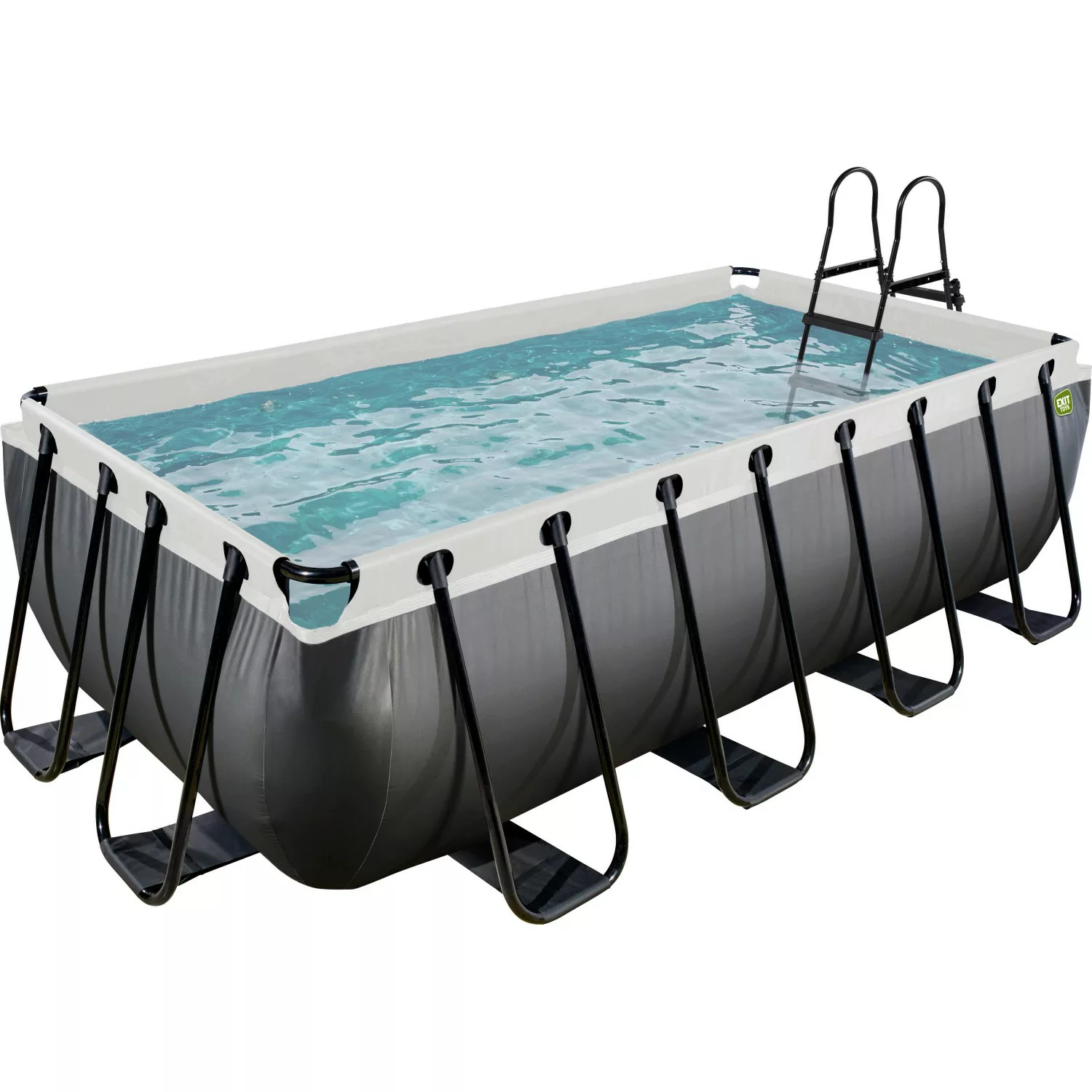 Exit Black Leather Pool Schwarz 400 x 200x 100 cm m. Filterpumpe günstig online kaufen