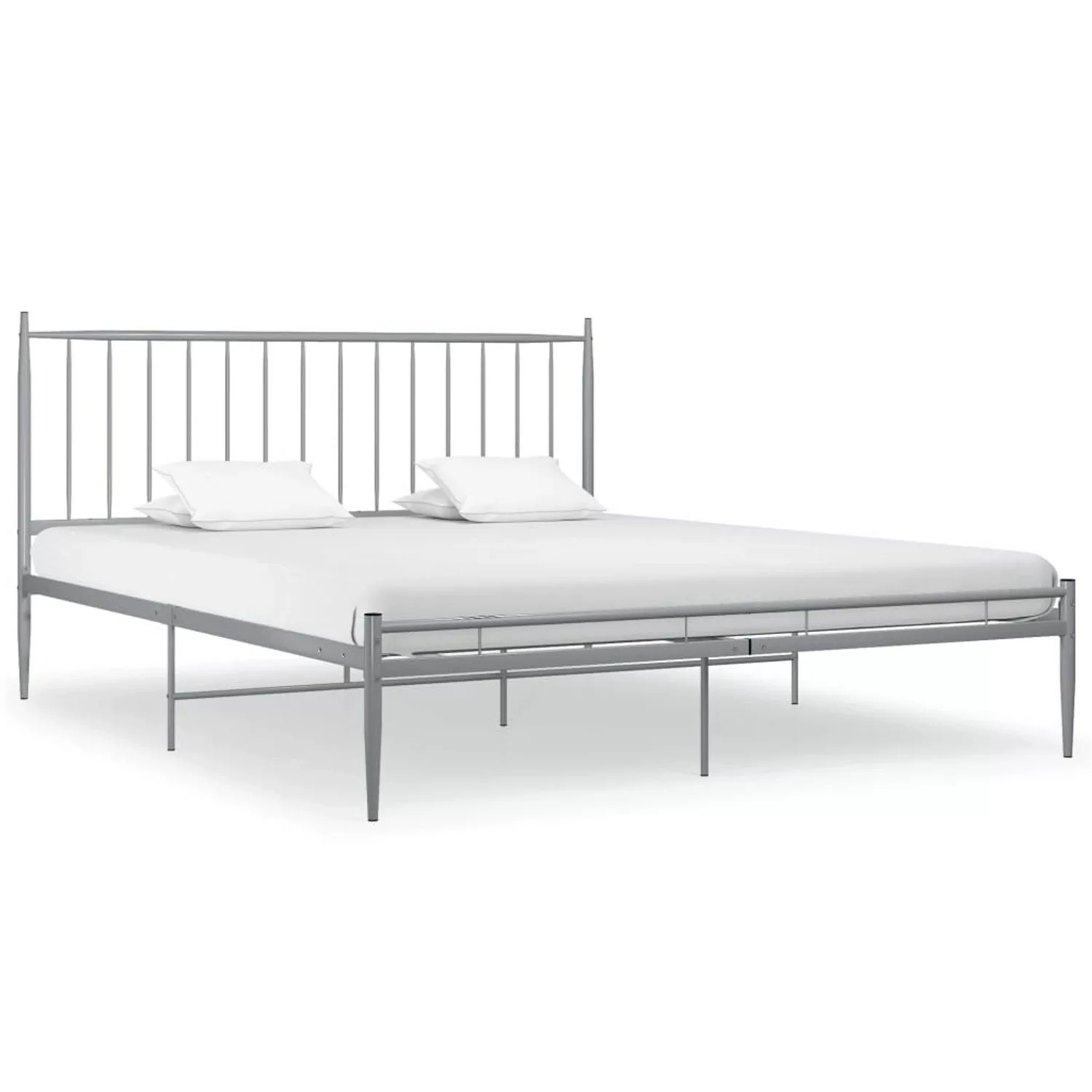 Bett Grau Metall 140x200 Cm günstig online kaufen