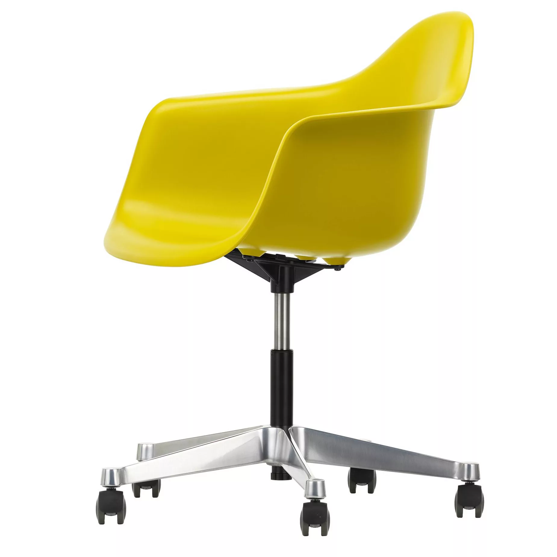 Vitra - Eames Plastic Armchair PACC Bürostuhl - senf/Polypropylen/Sternfußg günstig online kaufen