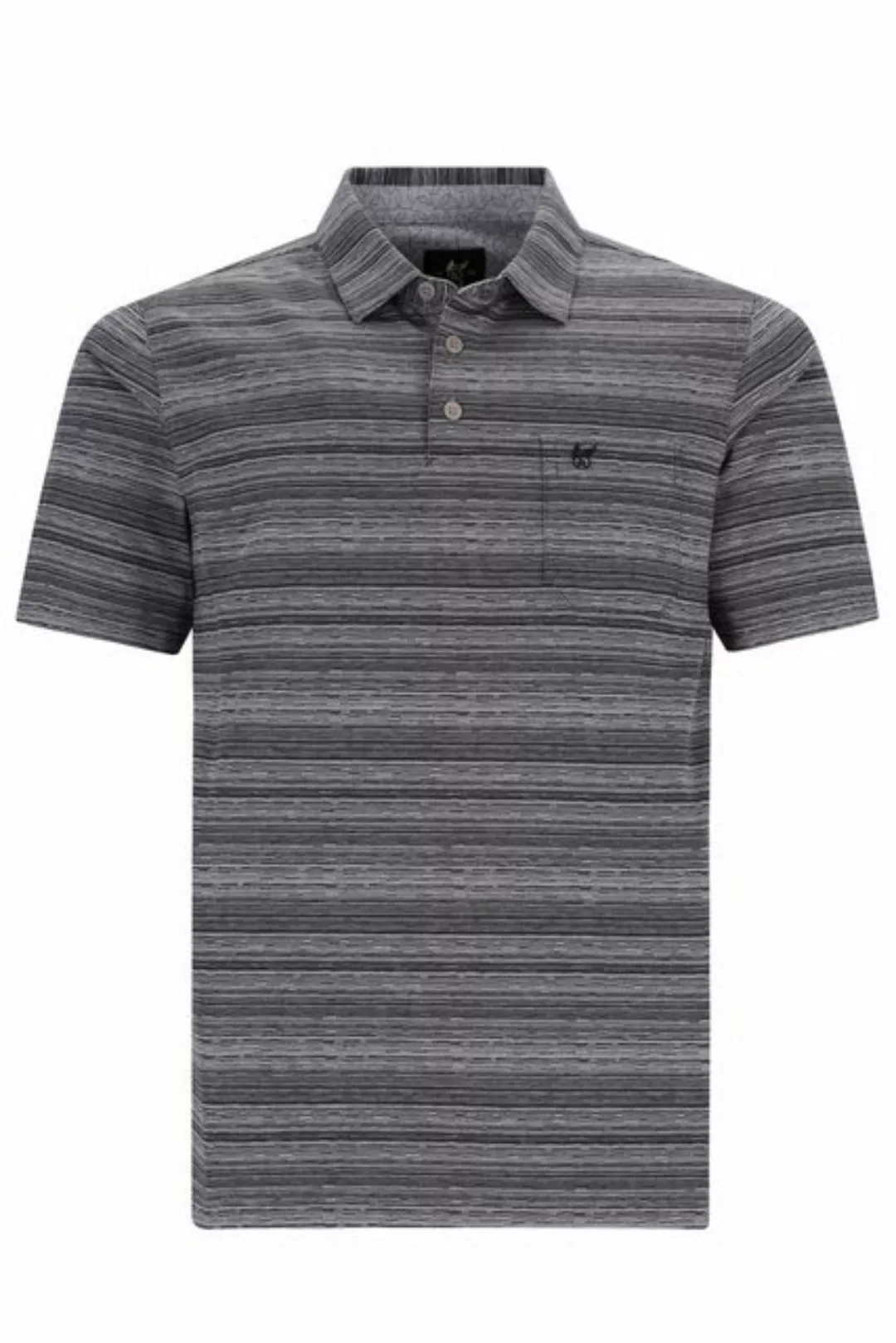 Hajo Poloshirt H Poloshirt Stay FreshJacquard Queroptik schwarz günstig online kaufen