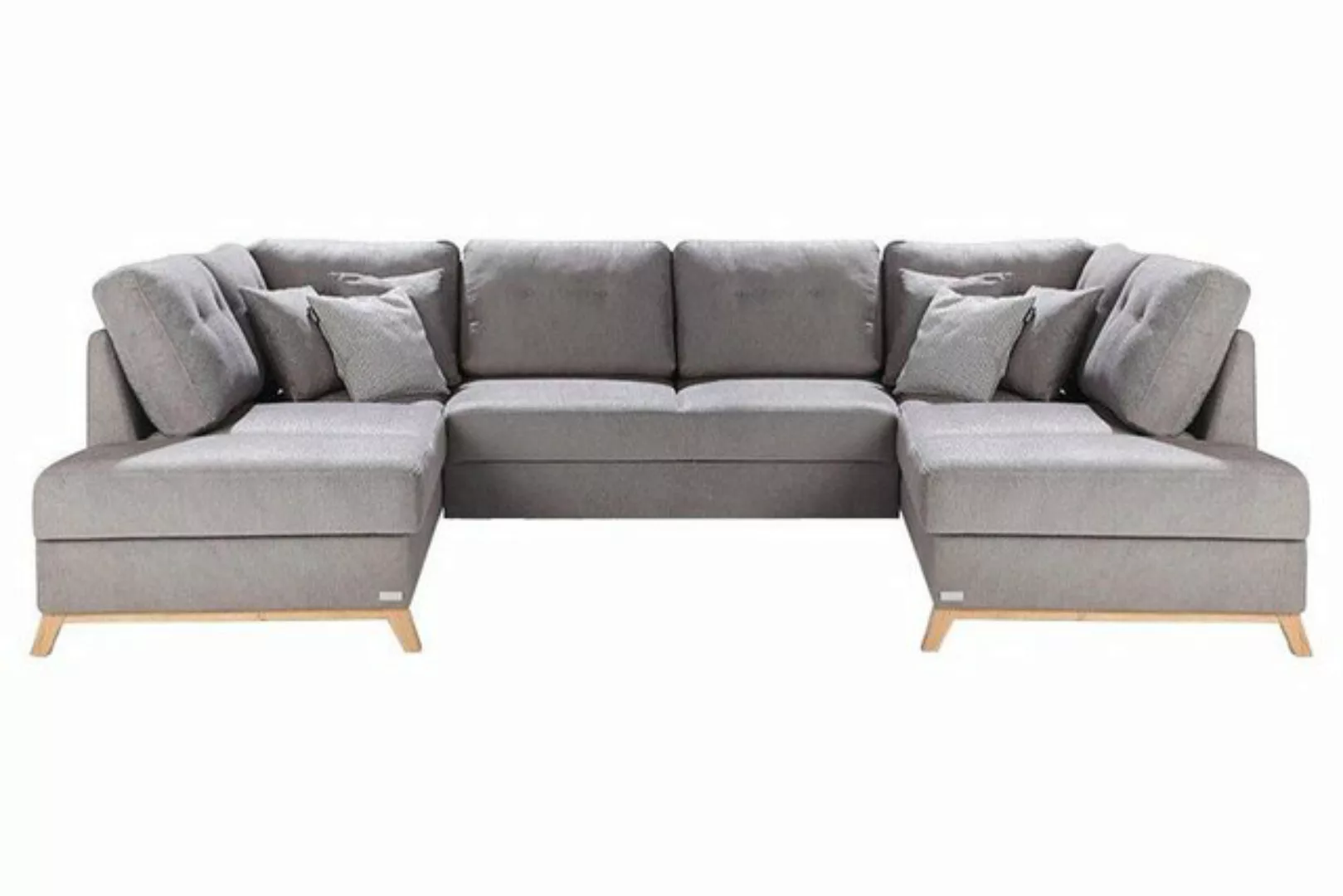 JVmoebel Ecksofa Wohnlandschaft Ecksofa Stoff U-Form Bettfunktion Couch, Ma günstig online kaufen