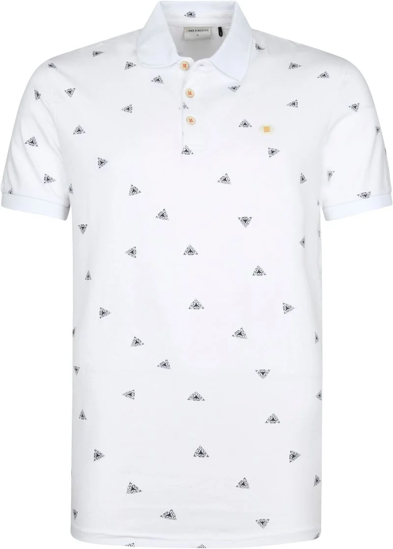 No Excess Polo Shirt Druck Weiß - Größe M günstig online kaufen