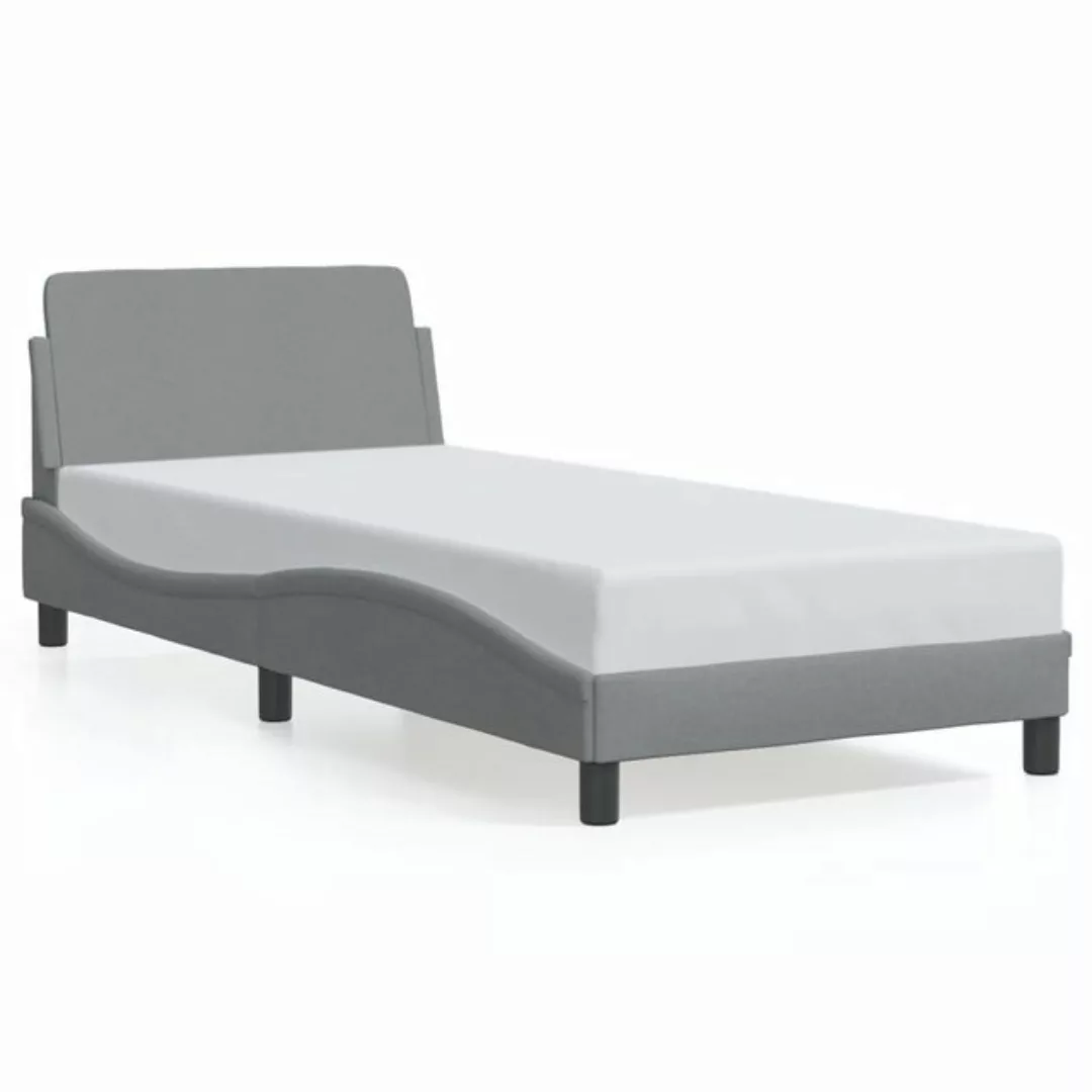 vidaXL Bettgestell Bettgestell mit Kopfteil Dunkelgrau 90x200 cm Stoff Bett günstig online kaufen