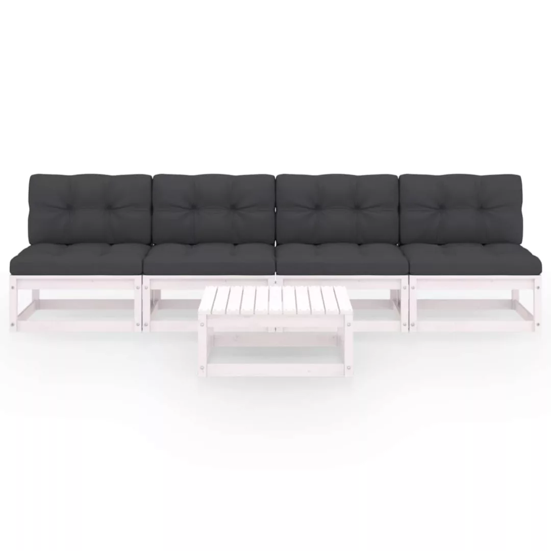 5-tlg. Garten-lounge-set Mit Kissen Kiefer Massivholz günstig online kaufen