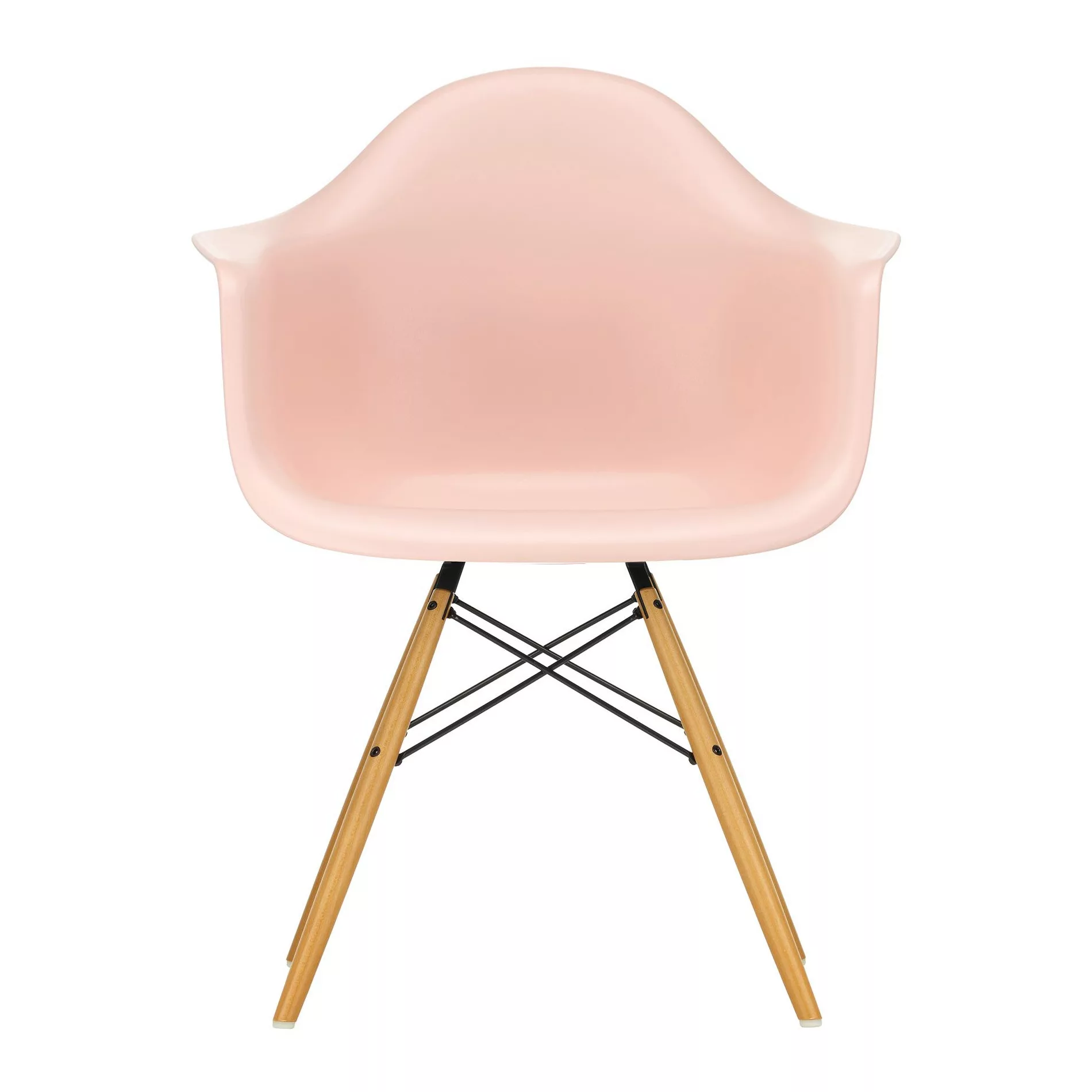 Vitra - Eames Plastic Armchair DAW Gestell Ahorn gelblich - blassrosa/Sitzs günstig online kaufen