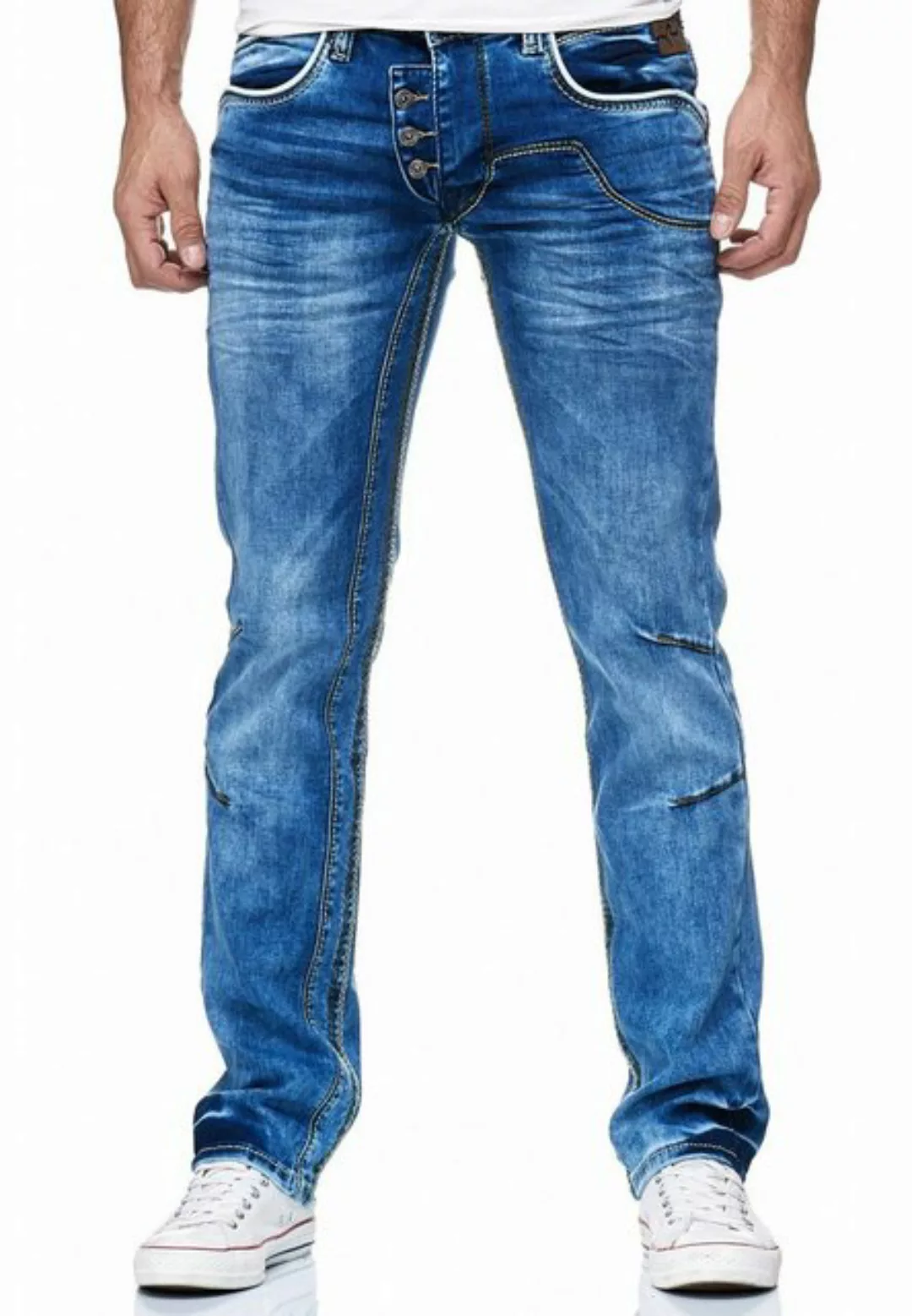 Rusty Neal Straight-Jeans RUBEN 30 mit angesagten Ziernähten günstig online kaufen