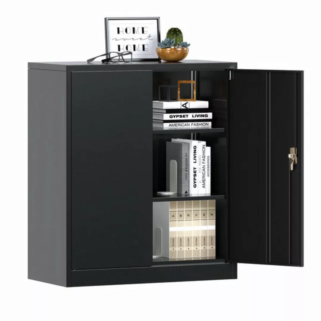 AOBABO Aktenschrank hoher Metallschrank mit 2 verstellbaren Böden, 90 x 80 günstig online kaufen