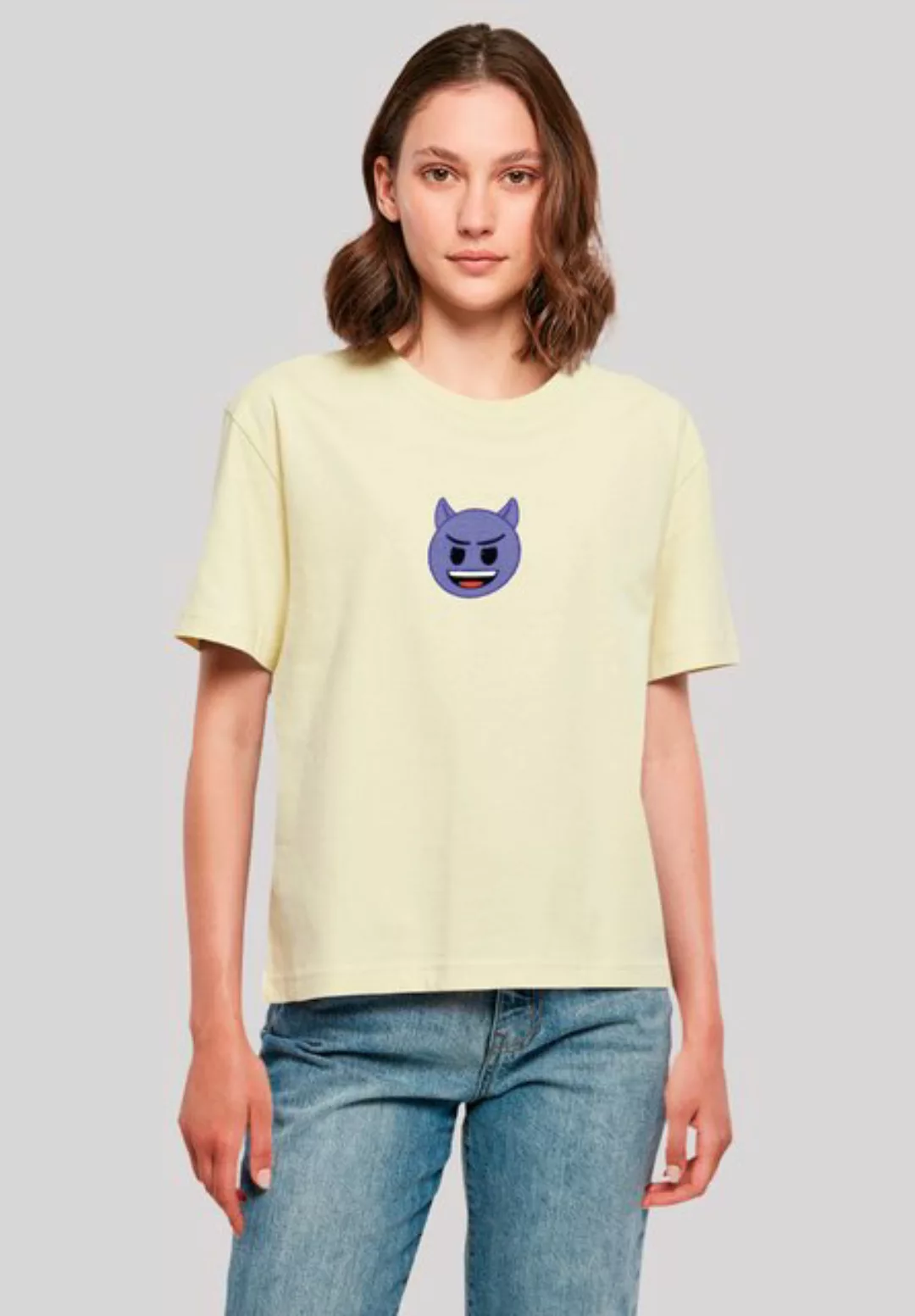 emoji couture T-Shirt Evil smiling furry purple face Premium Qualität günstig online kaufen