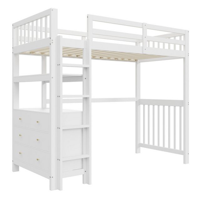 REDOM Kinderbett Einzelbett Holzbett Hochbett Stauraumbett Funktionsbett (m günstig online kaufen