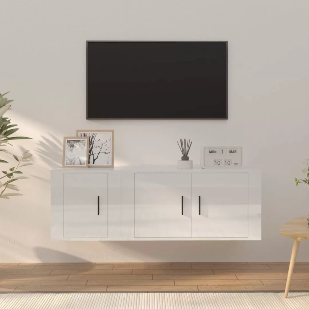 Vidaxl 2-tlg. Tv-schrank-set Hochglanz-weiß Holzwerkstoff günstig online kaufen