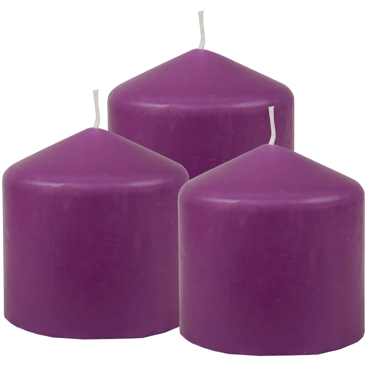 HS Candle Stumpenkerzen Ø8cm 3er Pack Violett Lila günstig online kaufen