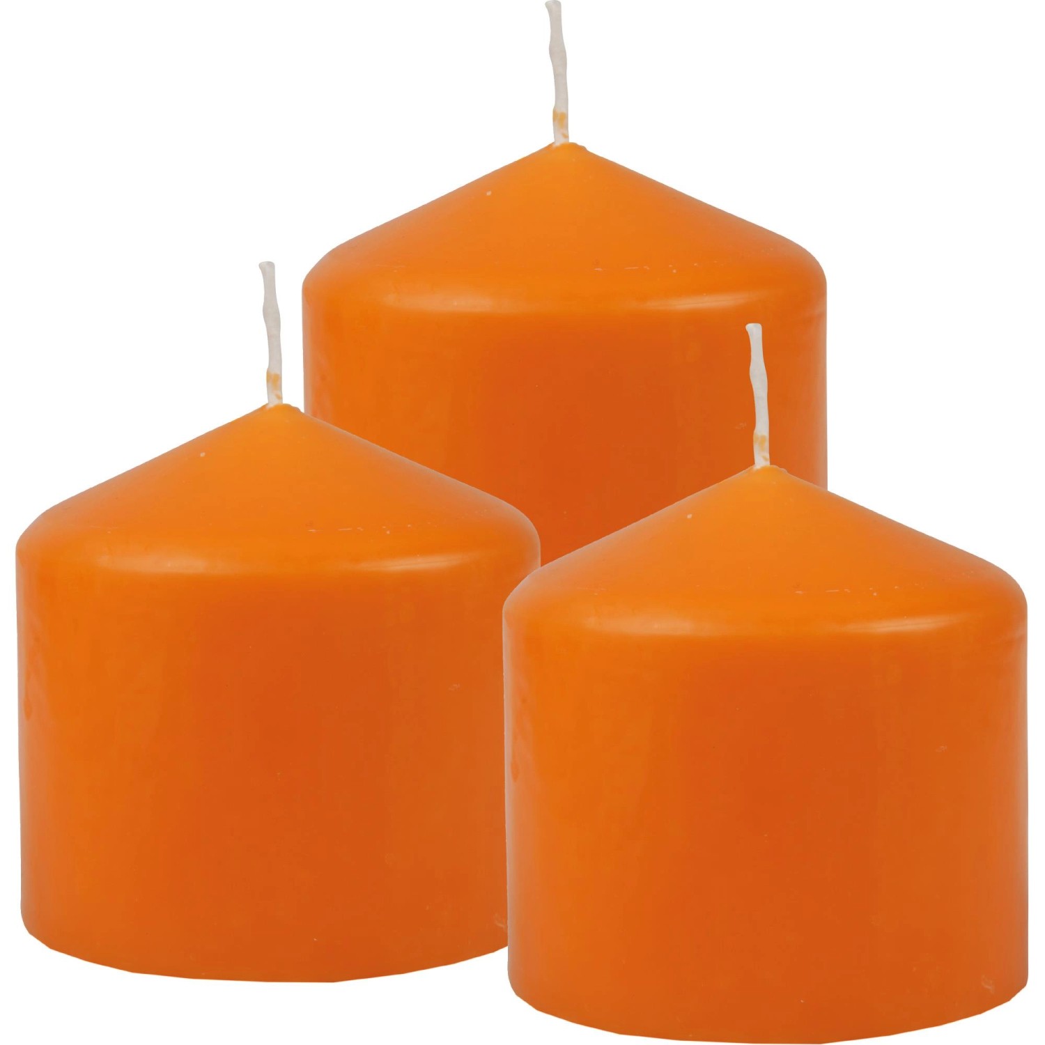 HS Candle Stumpenkerzen Ø8cm 3er Pack Ocker Farben günstig online kaufen