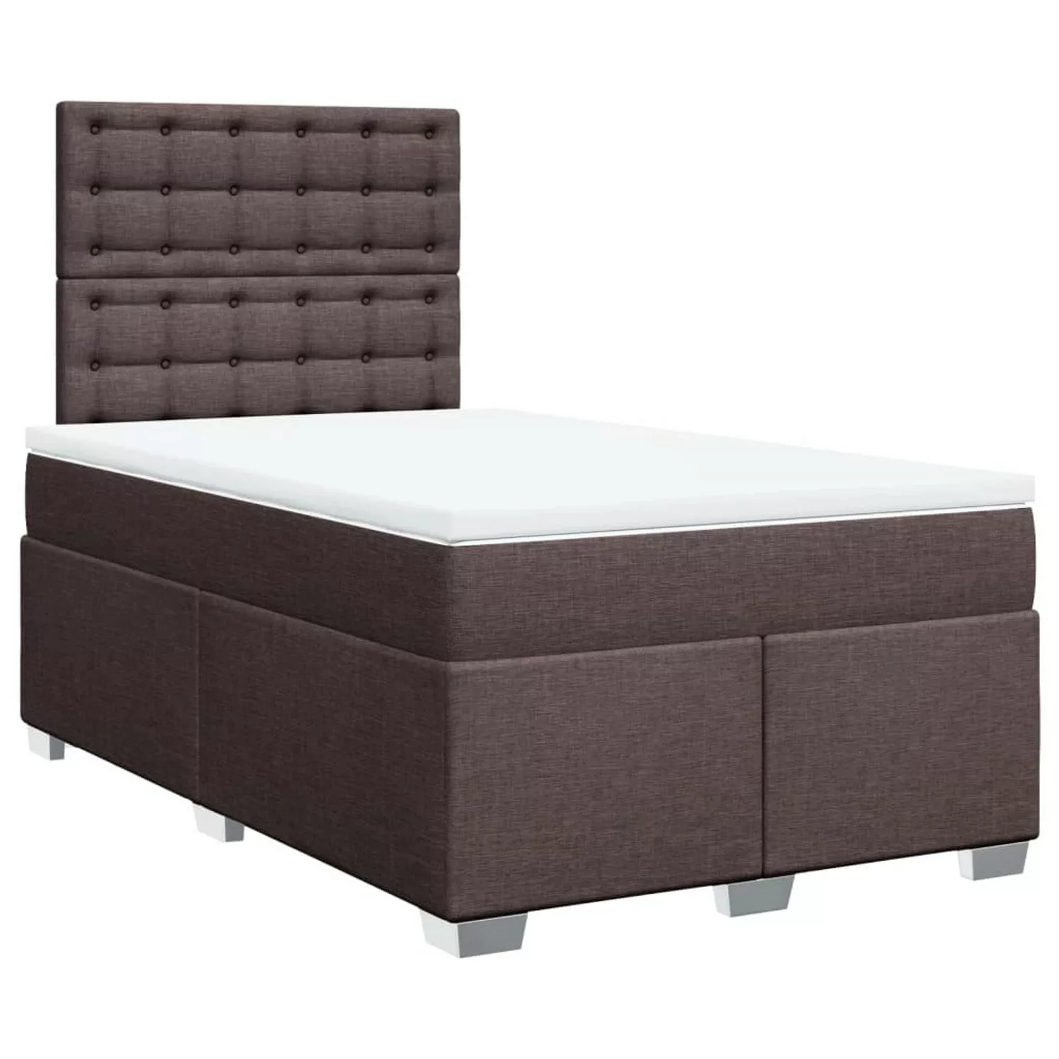 vidaXL Boxspringbett mit Matratze Dunkelbraun 120x200 cm Stoff2103596 günstig online kaufen