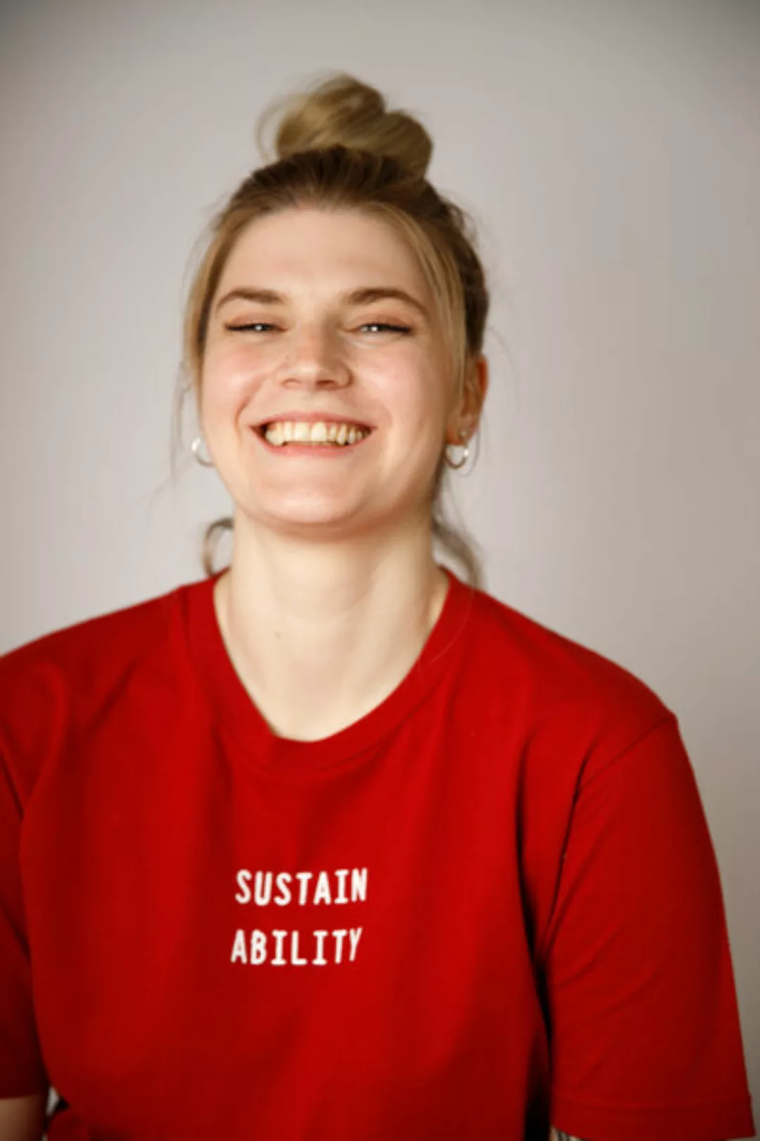 Damen Bio-baumwoll Shirt Mit Siebdruck, Rot günstig online kaufen