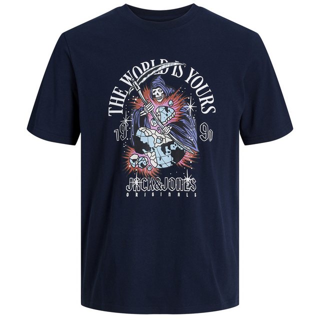 Jack & Jones Rundhalsshirt Jack&Jones XXL T-Shirt navy Skullprint JORHEAVEN günstig online kaufen