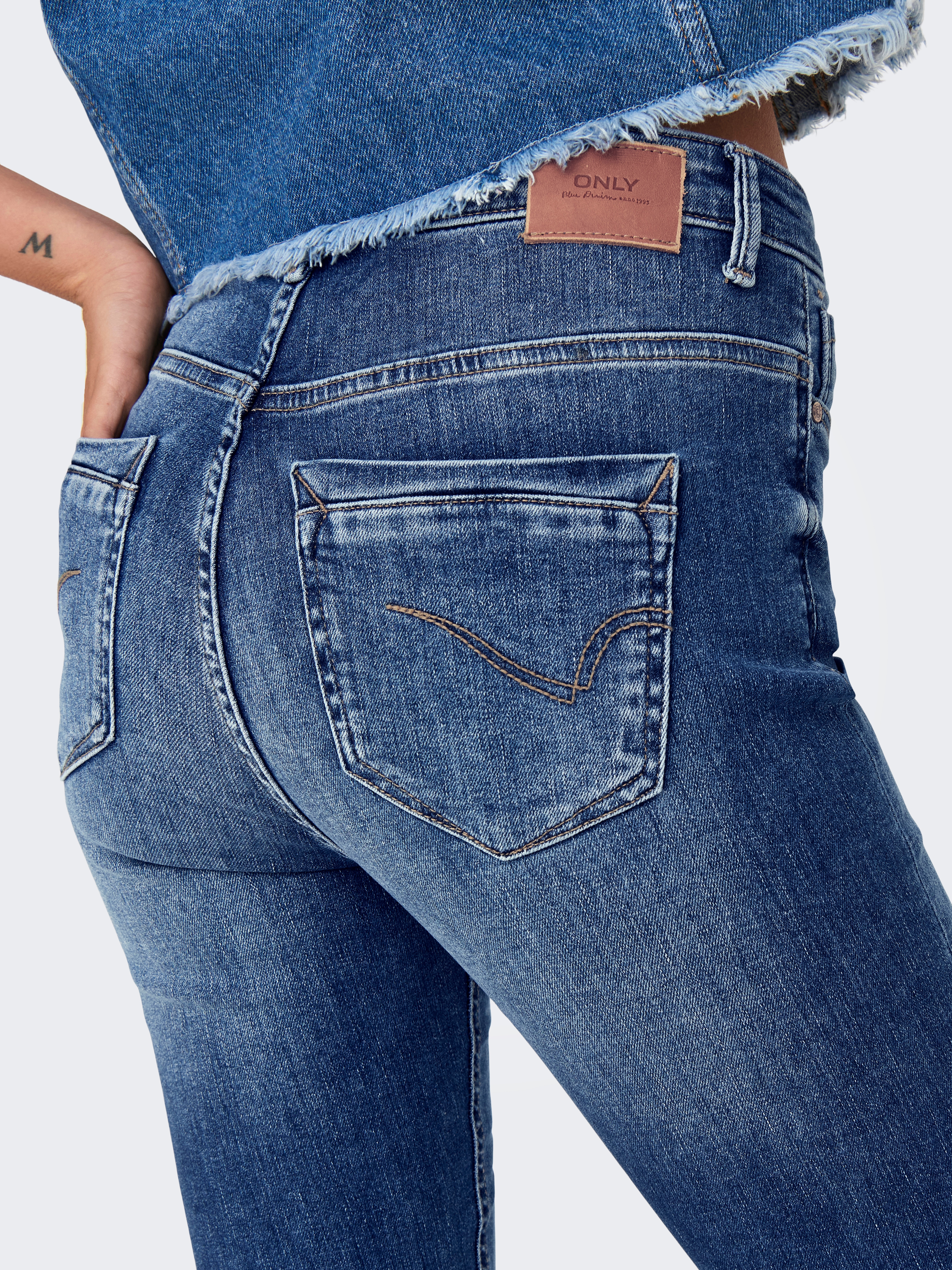 ONLY Skinny-fit-Jeans "ONLPAOLA HW SK REP DNM GEN X", mit Destroyed Effekt günstig online kaufen