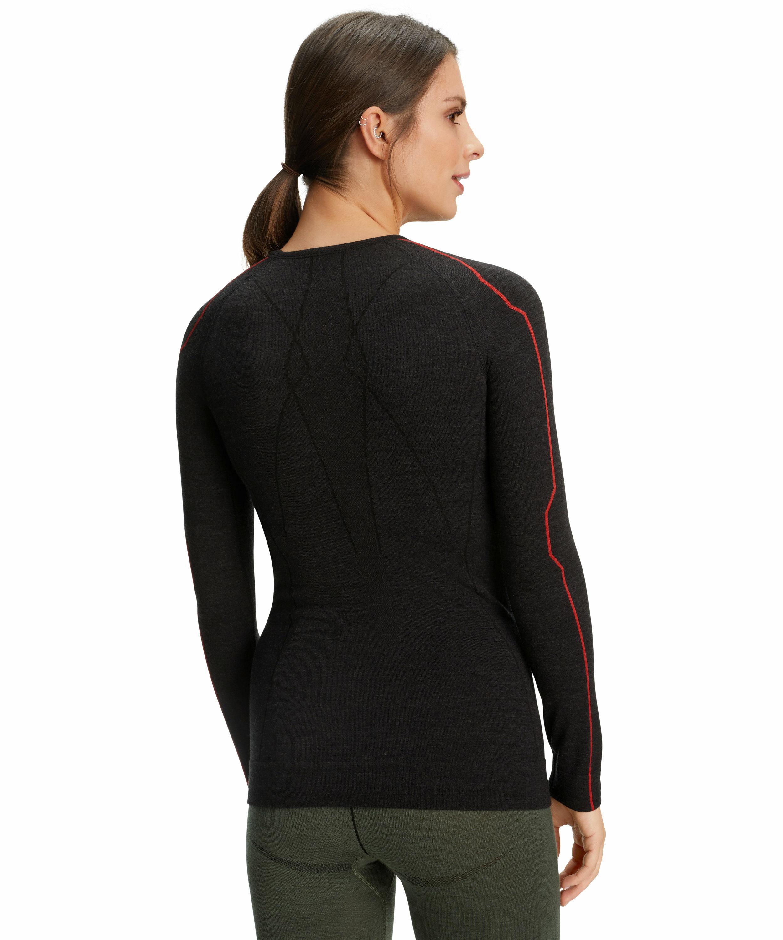 FALKE Damen Langarmshirt Wool-Tech, M, Schwarz, Uni, Schurwolle, 33211-3008 günstig online kaufen