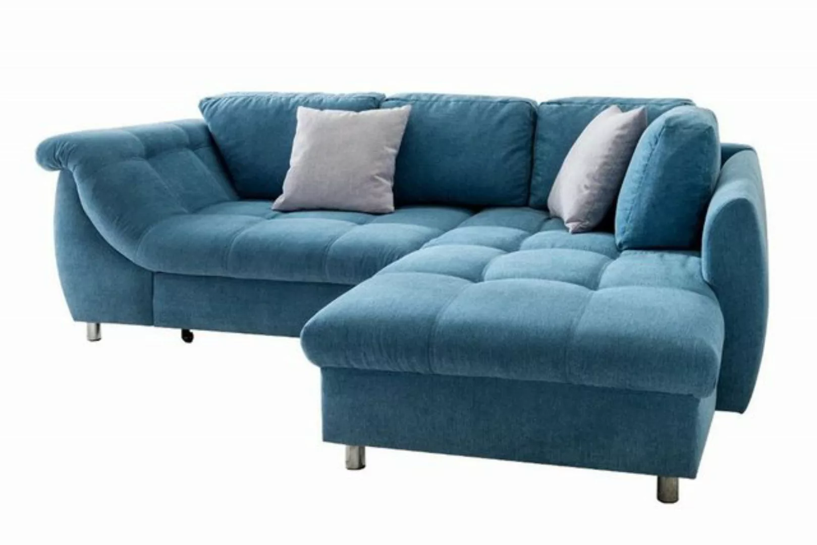 luma-home Ecksofa 17101, mit Bettkasten 250x190 cm, Ottomane rechts, Bettfu günstig online kaufen