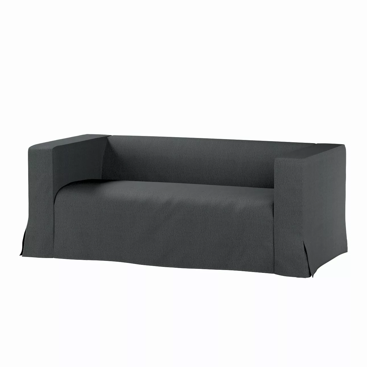 Bezug für Klippan 2-Sitzer Sofa, lang mit Kellerfalte, stahlgrau, Klippan 2 günstig online kaufen