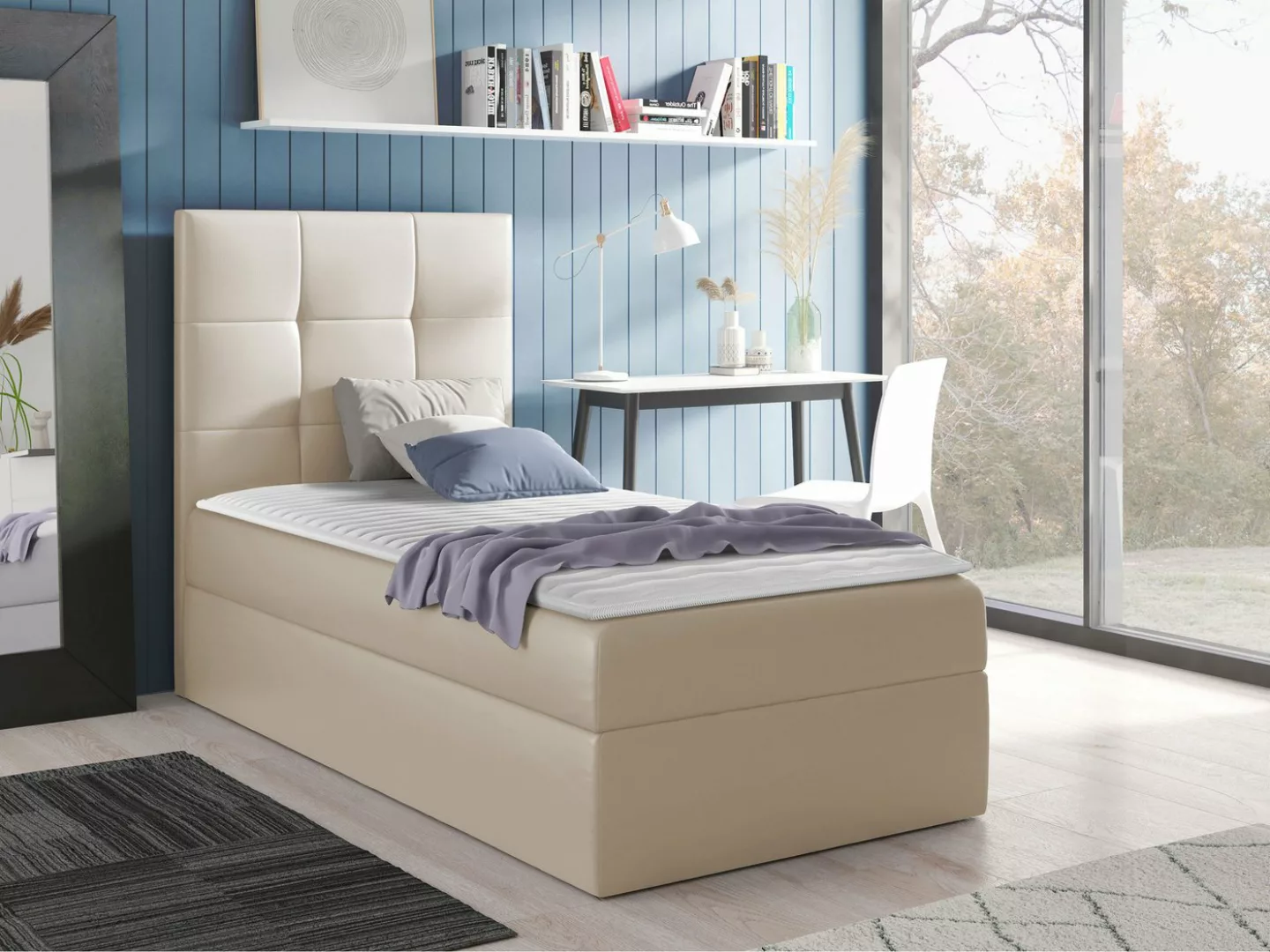 MIRJAN24 Boxspringbett Mini 2 (mit Hauptmatratze, Topper, Kopfteil), 80, 90 günstig online kaufen