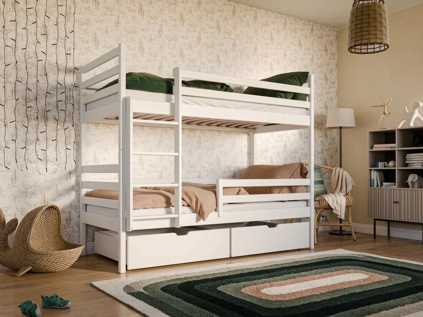 thematys Etagenbett Stockbett Hochbett mit zwei Schubladen Kinderbett (für günstig online kaufen