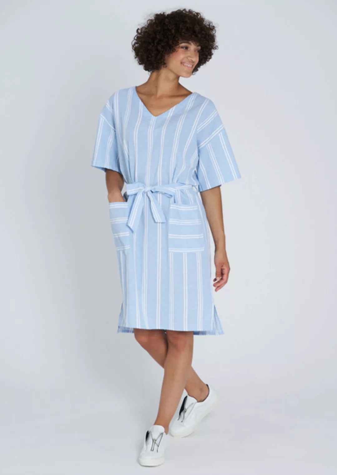 Damen Kleid Aus Leinen Und Baumwolle (Bio) | Dress #Stripes günstig online kaufen