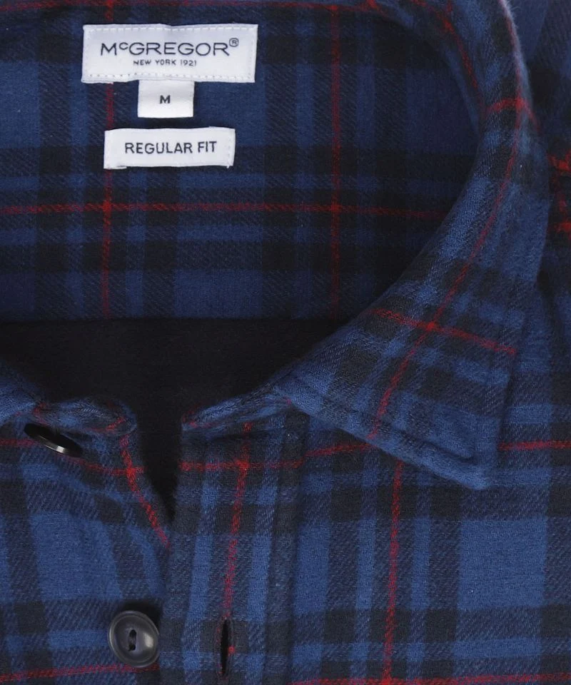 McGregor Hemdjacke Tartan Karos Dunkelblau - Größe L günstig online kaufen