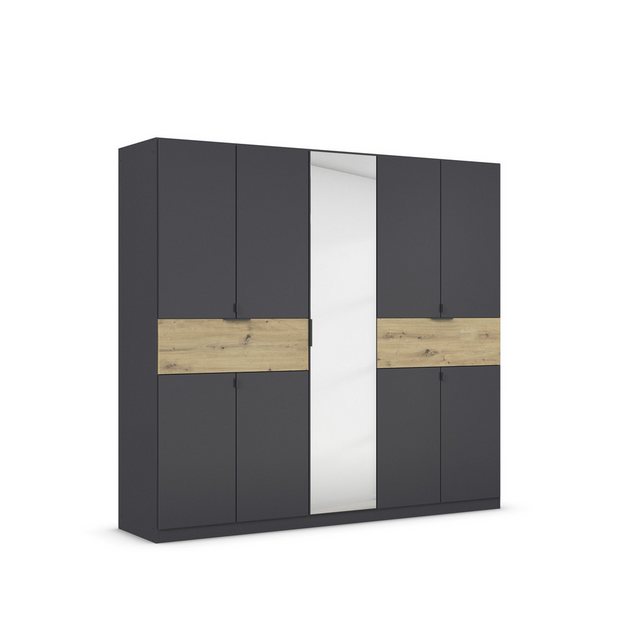 freiraum Drehtürenschrank Ticao grau metallic / Eiche Artisan Dekor / Spieg günstig online kaufen