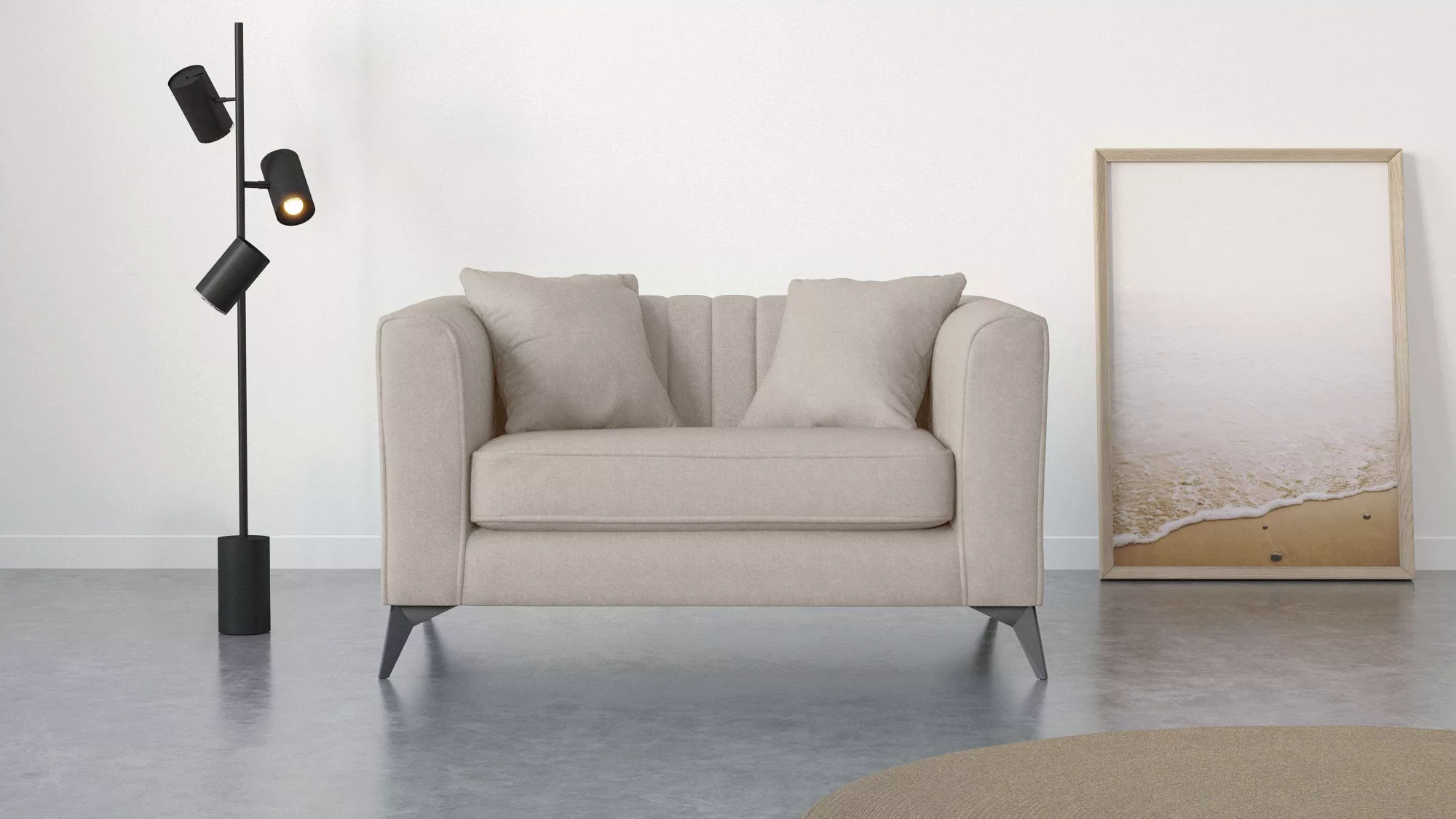 Places of Style Loveseat »MATTHEW B/T/H: 130/86/74 cm Sessel«, incl. Zierki günstig online kaufen