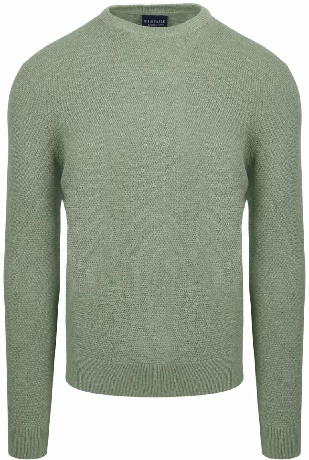 Suitable Pullover Struktur Grün - Größe XL günstig online kaufen