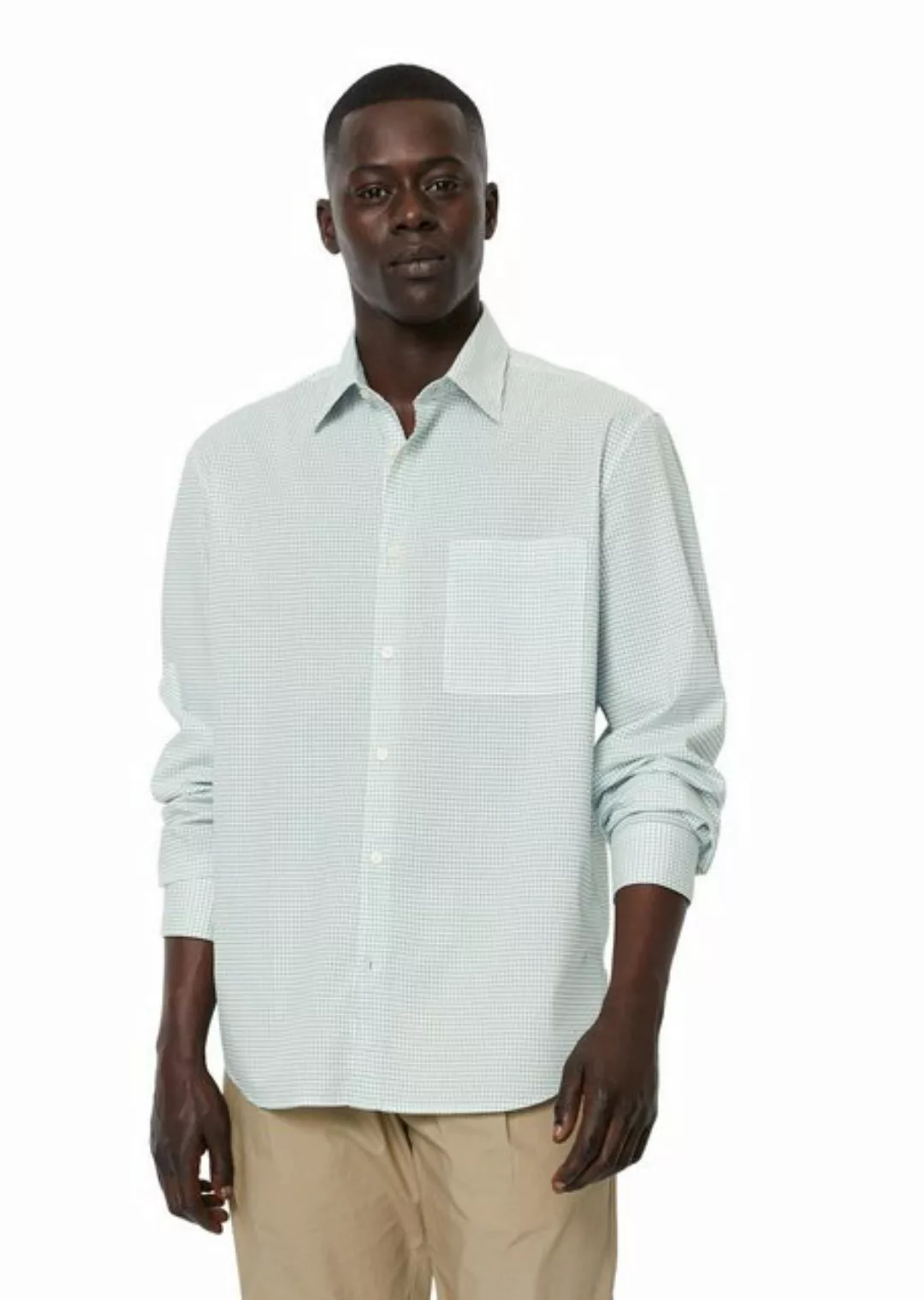 Marc O'Polo Langarmhemd mit feinem Karo-Muster günstig online kaufen