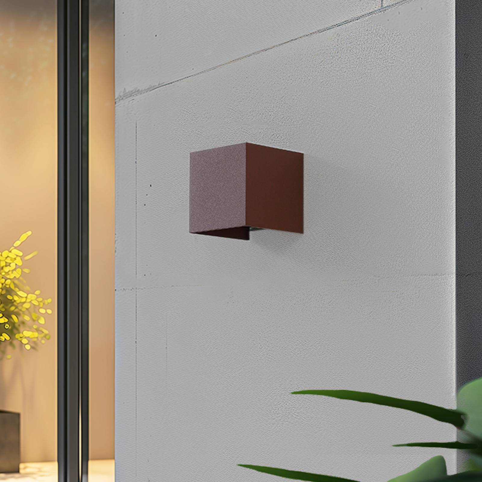 Lindby Smart LED-Außenwandlampe Dara rost eckig CCT RGB Tuya günstig online kaufen