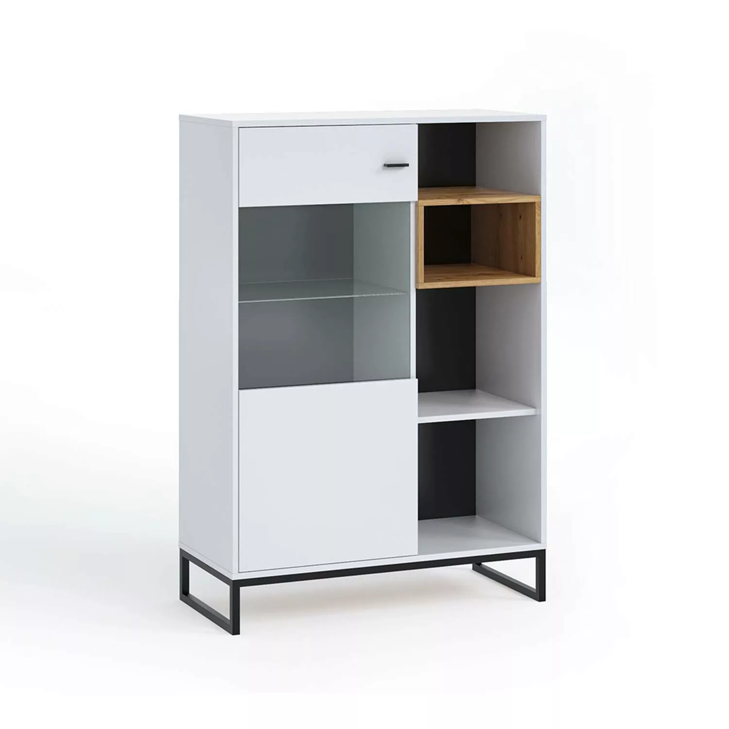 Wohn-/Esszimmer Highboard in weiß OSTUNI-132, B/H/T ca. 90/130/40 cm günstig online kaufen