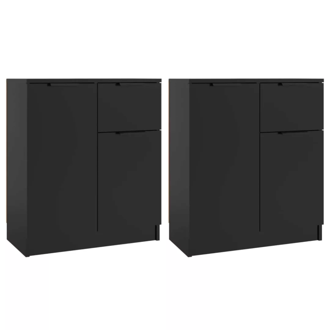 Vidaxl Sideboards 2 Stk. Schwarz 60x30x70 Cm Holzwerkstoff günstig online kaufen