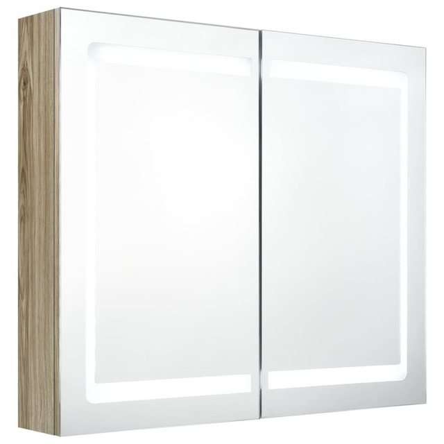 vidaXL Spiegelschrank LED Bad Spiegelschrank Eichenoptik 80x12x68 cm Badezi günstig online kaufen