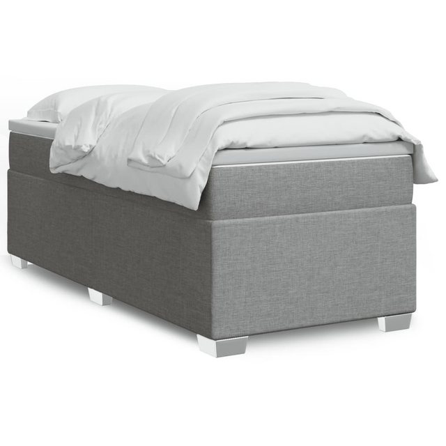 furnicato Bettgestell Boxspringbett mit Matratze Hellgrau 100x200 cm Stoff günstig online kaufen